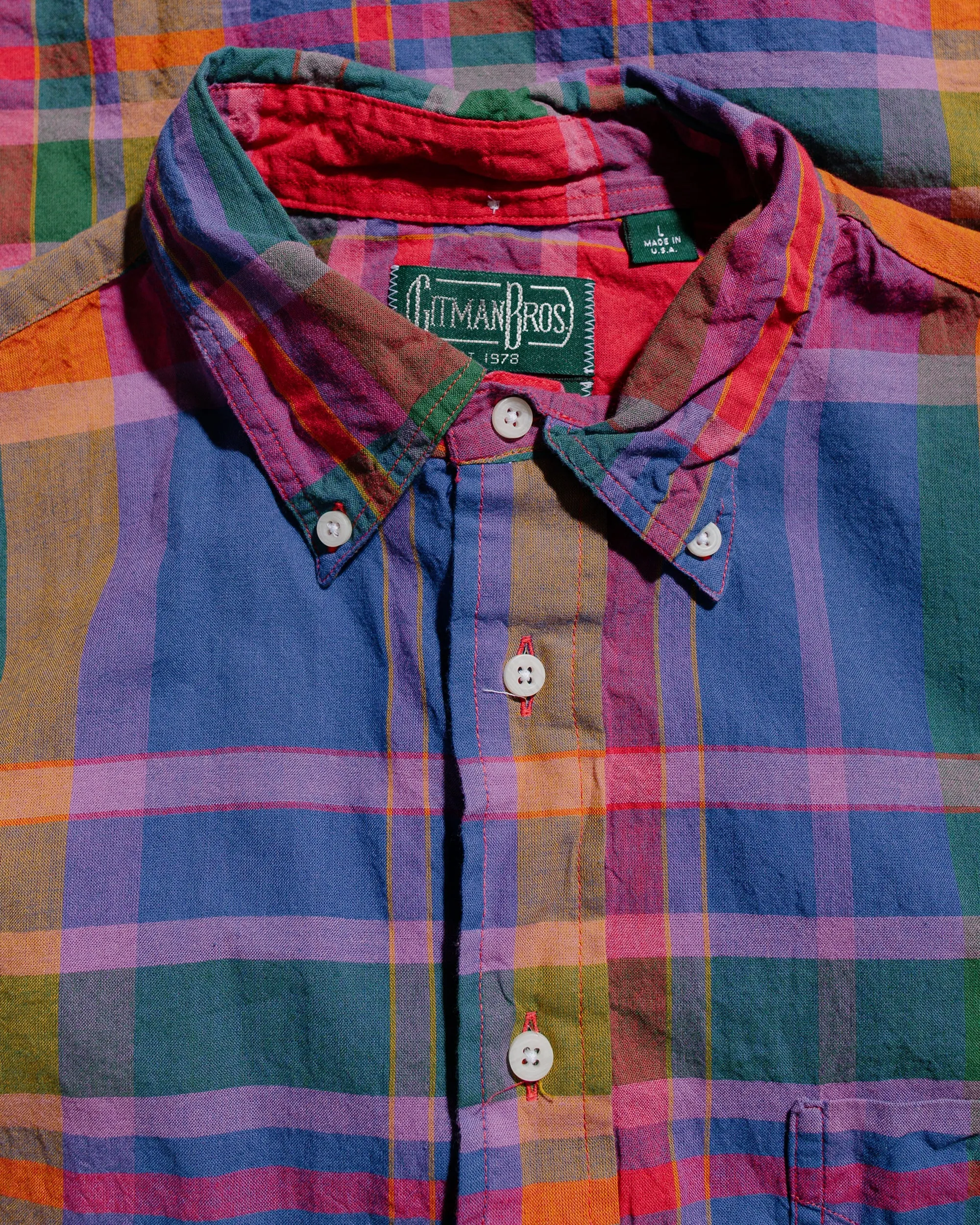 Gitman Vintage Bros. Purple Archive Indian Madras Shirt sold by Lost & Found product image thumbnail 5