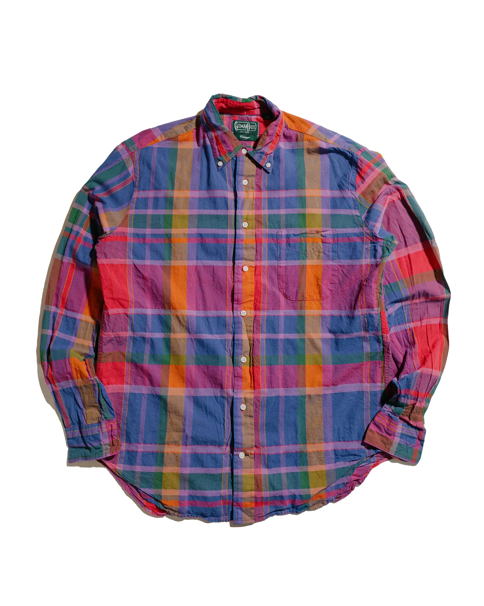Gitman Vintage Bros. Purple Archive Indian Madras Shirt sold by Lost & Found
