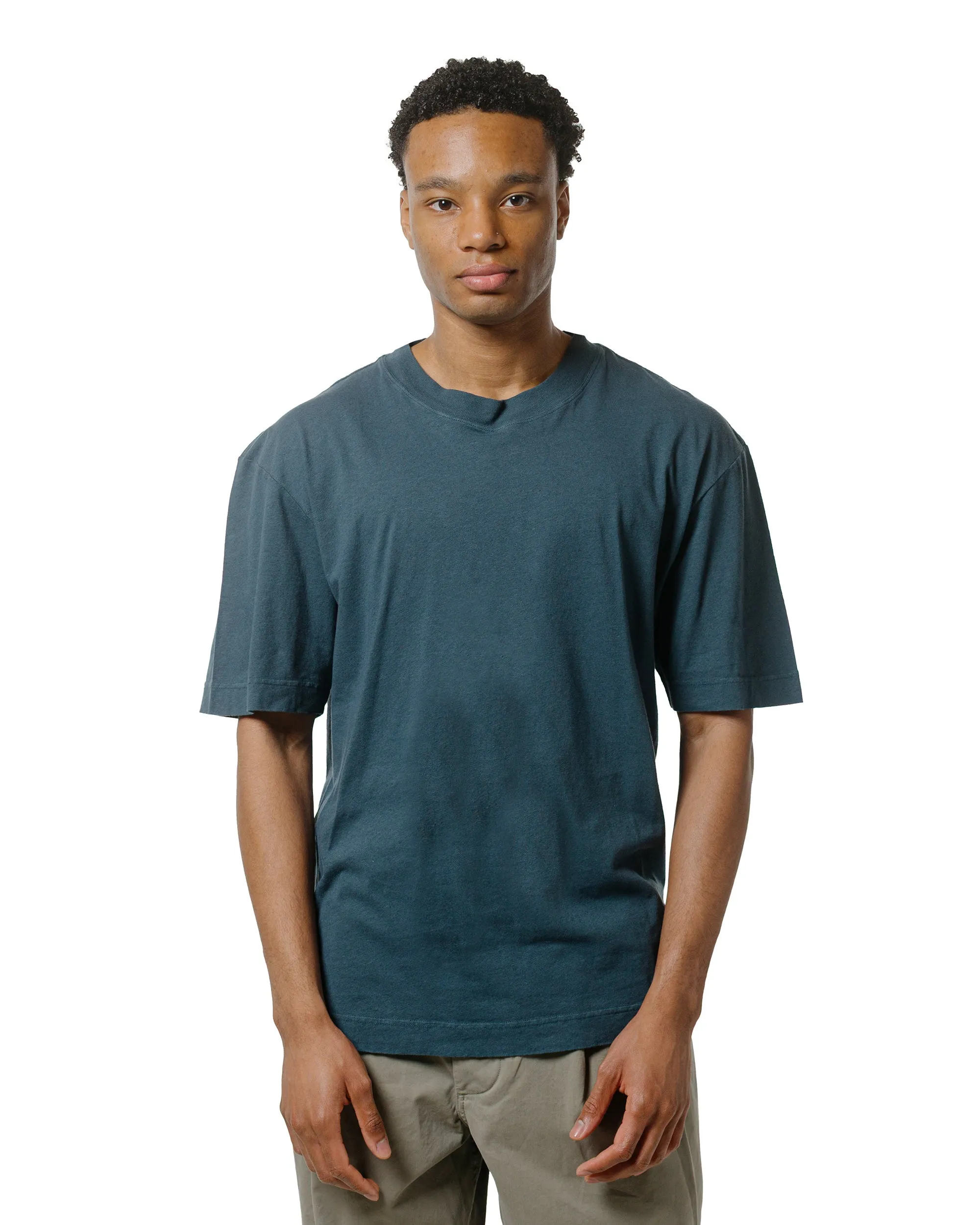 MHL Simple T-Shirt Organic Cotton Linen Jersey Mineral Blue sold by Lost & Found product image thumbnail 2