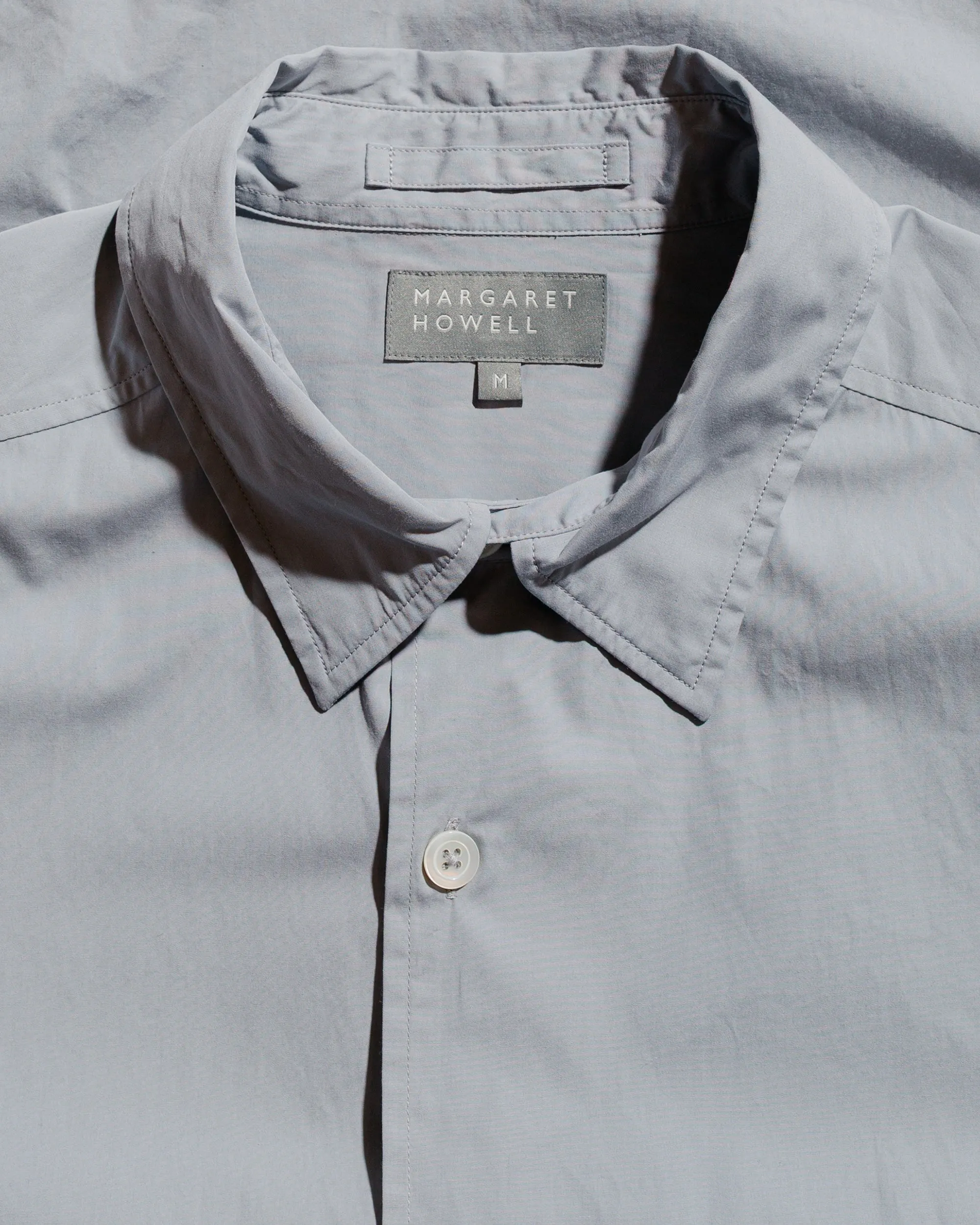 Margaret Howell Short Sleeve Flap Pocket Shirt Compact Cotton Plainweave Pewter sold by Lost & Found product image thumbnail 5