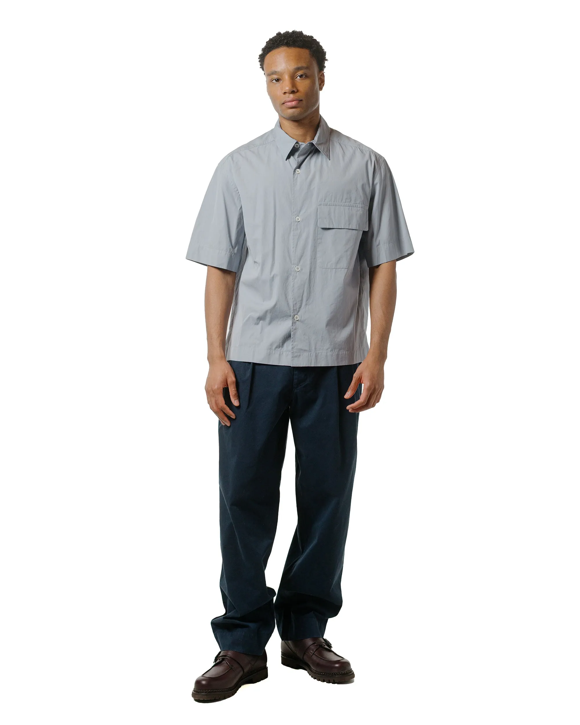 Margaret Howell Short Sleeve Flap Pocket Shirt Compact Cotton Plainweave Pewter sold by Lost & Found product image thumbnail 4