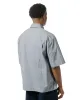 Margaret Howell Short Sleeve Flap Pocket Shirt Compact Cotton Plainweave Pewter sold by Lost & Found