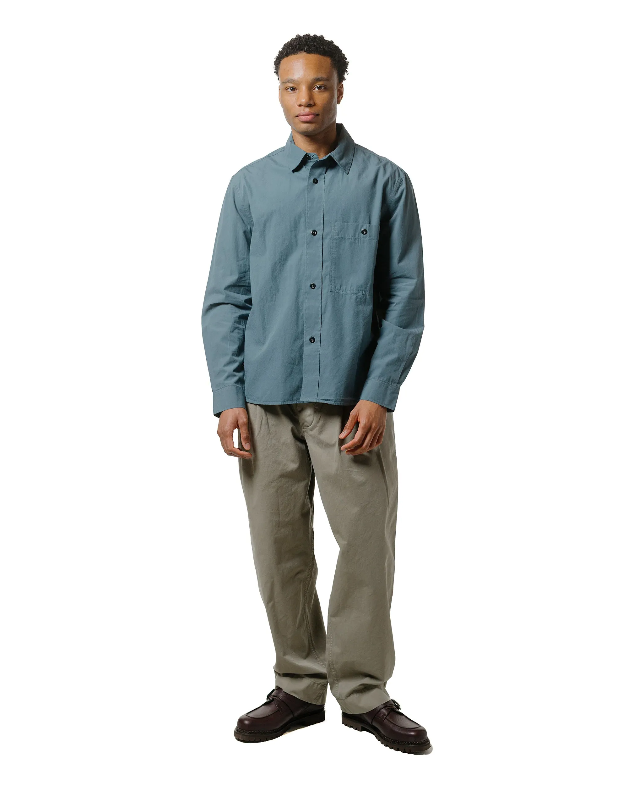 MHL Overall Shirt Washed Cotton Poplin Mineral Blue sold by Lost & Found product image thumbnail 4