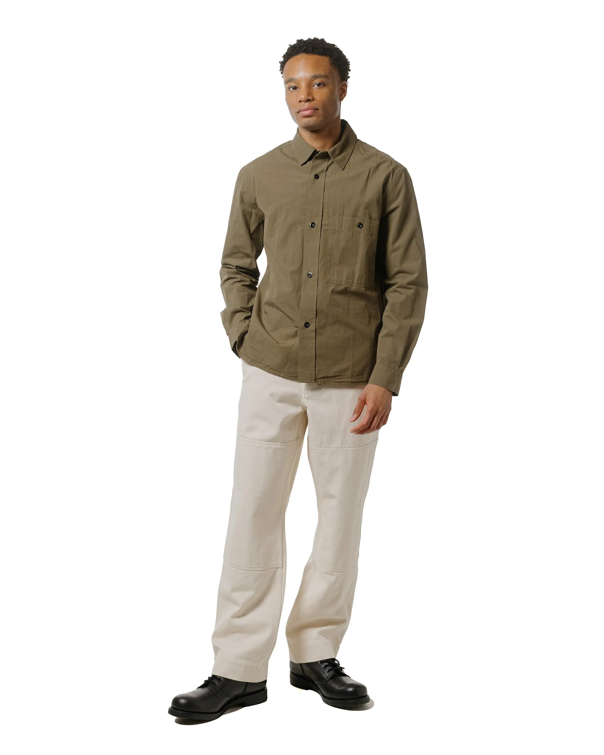 MHL Overall Shirt Washed Cotton Poplin Khaki Green sold by Lost & Found product image thumbnail 4