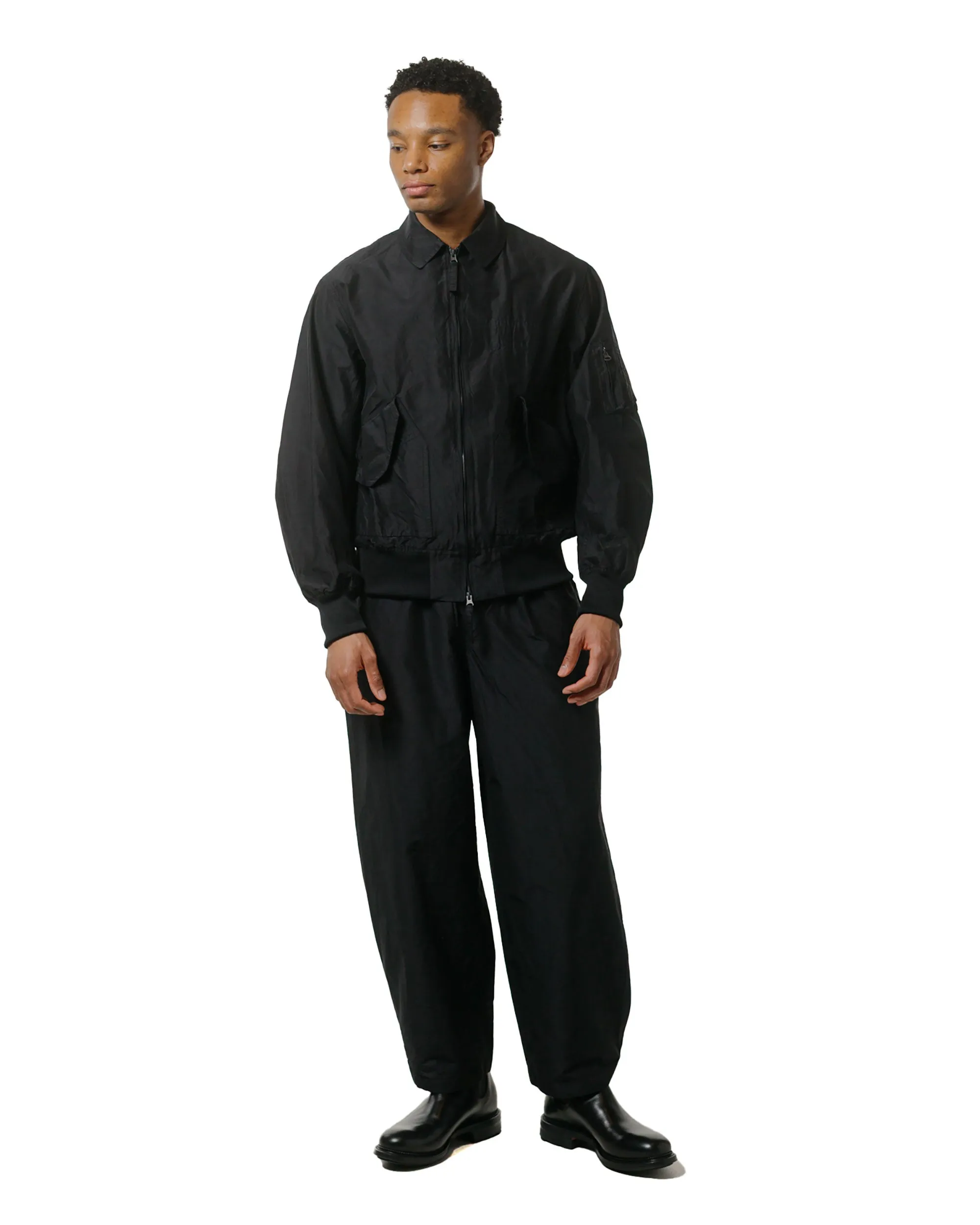 marka Adjustable Hem Easy Wide Pants Organic Cotton Silk High Count Typewriter Black sold by Lost & Found product image thumbnail 4