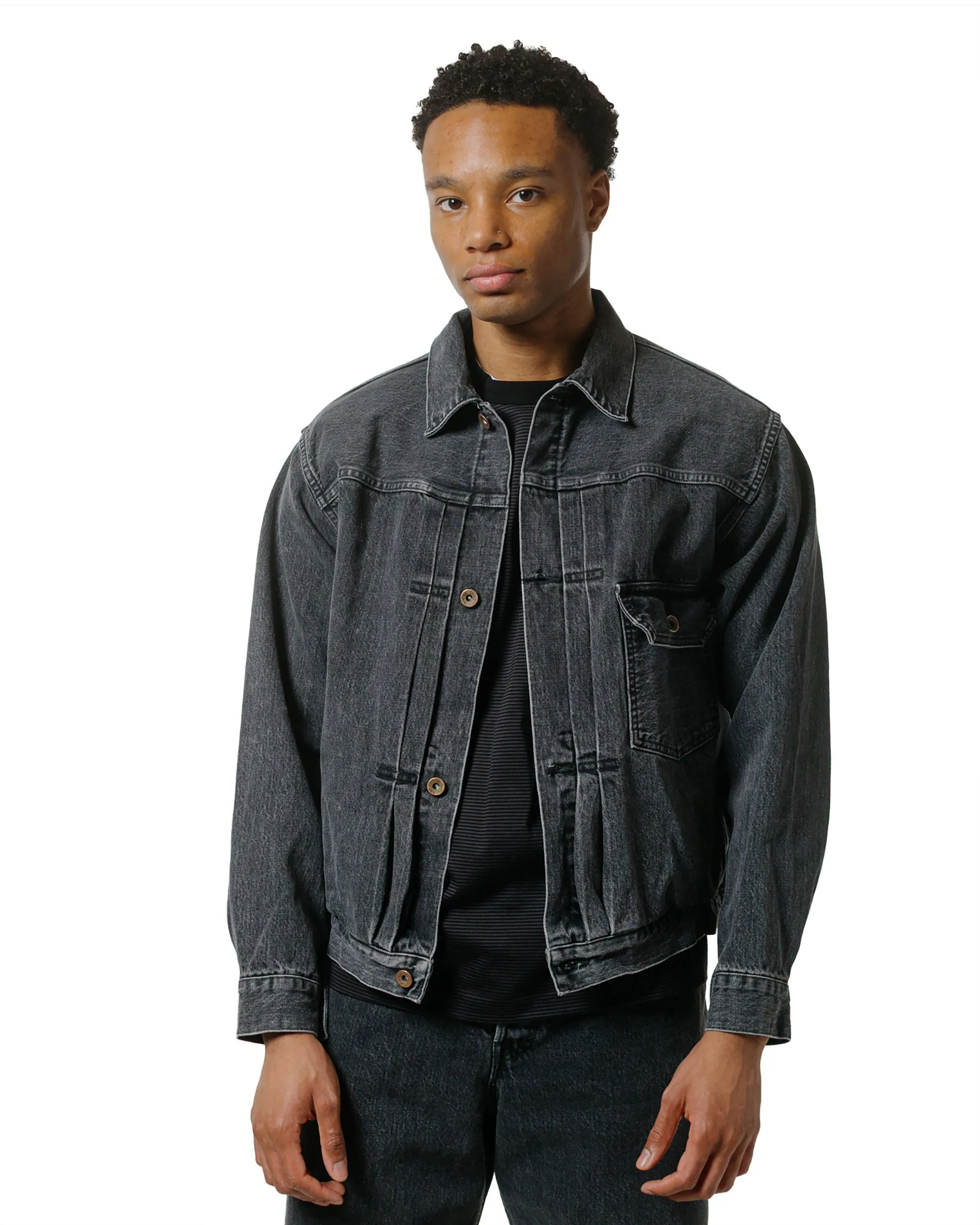 marka Type 1 Denim Jacket Organic Cotton 13.5oz Selvedge Denim Faded Black sold by Lost & Found product image thumbnail 2
