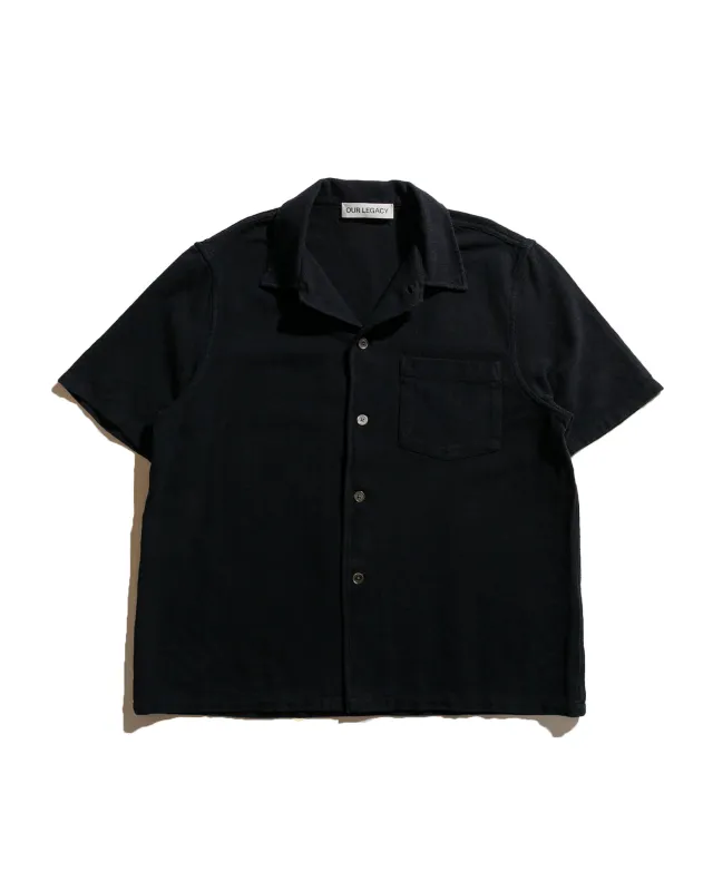 Our Legacy Box Shirt Shortsleeve Black Crochet Weave sold by Lost & Found