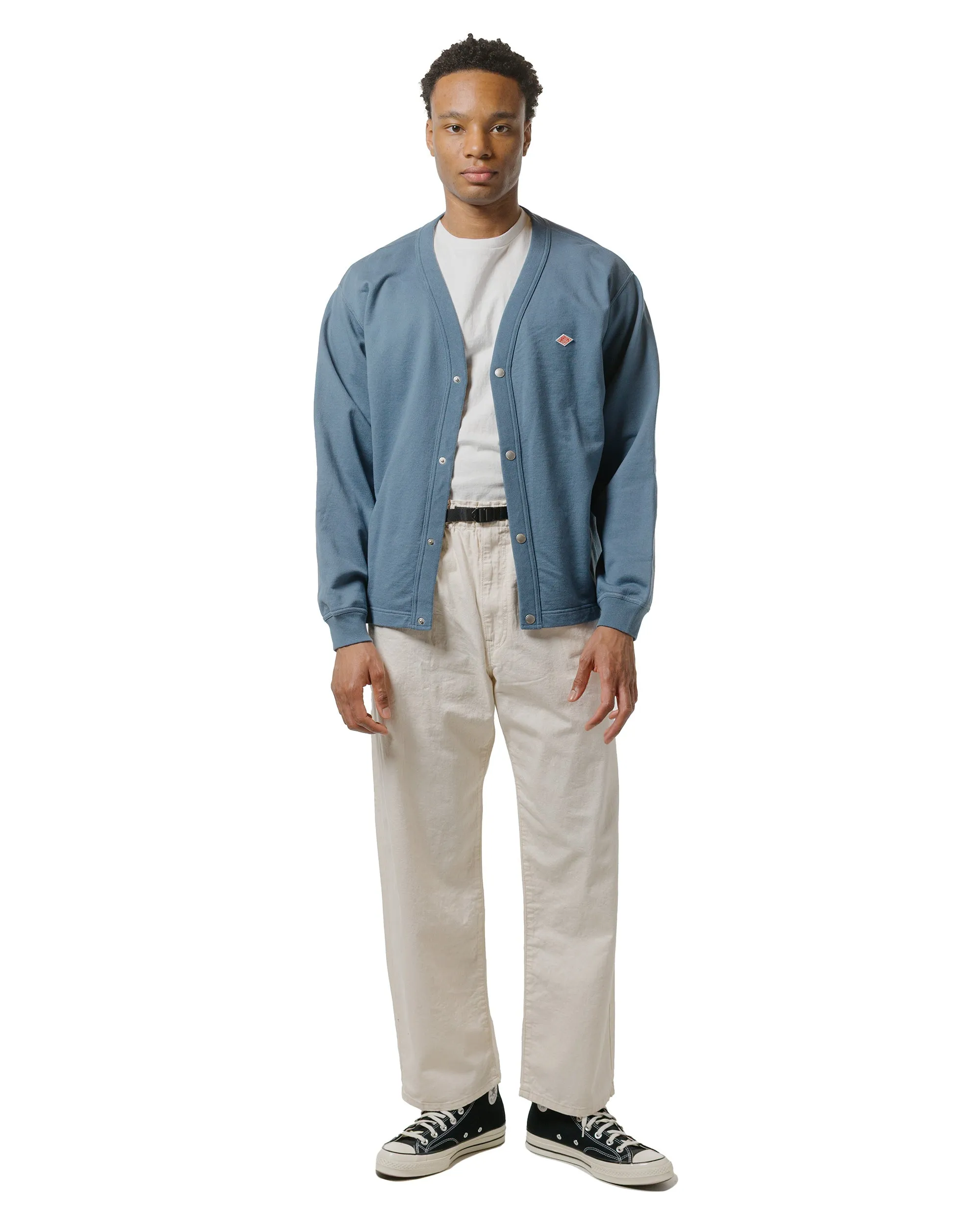 Danton Cotton Terry Dot Button V-Neck Cardigan Dark Blue sold by Lost & Found product image thumbnail 4