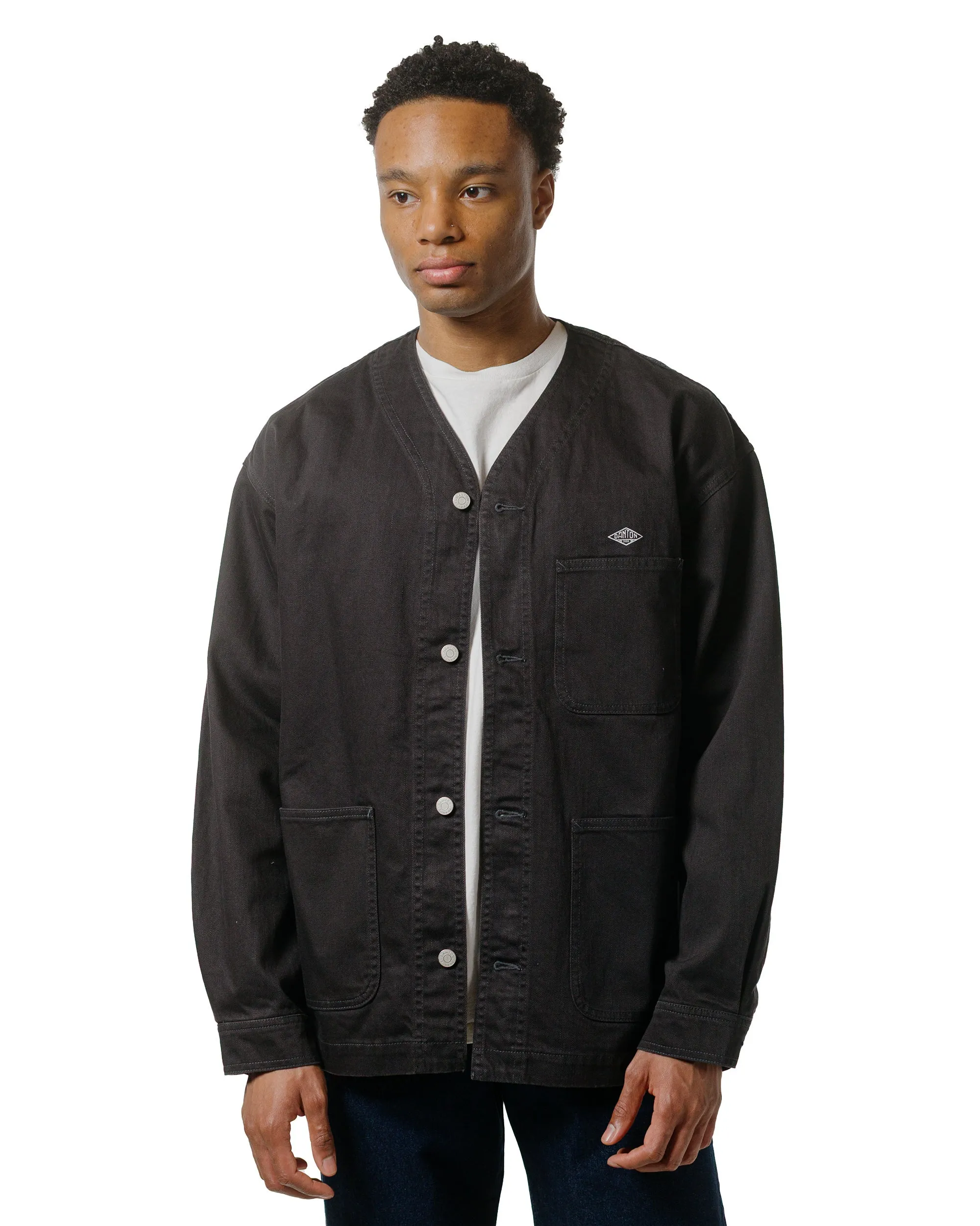 Danton Katsuragi Collarless Jacket Charcoal Black sold by Lost & Found product image thumbnail 2