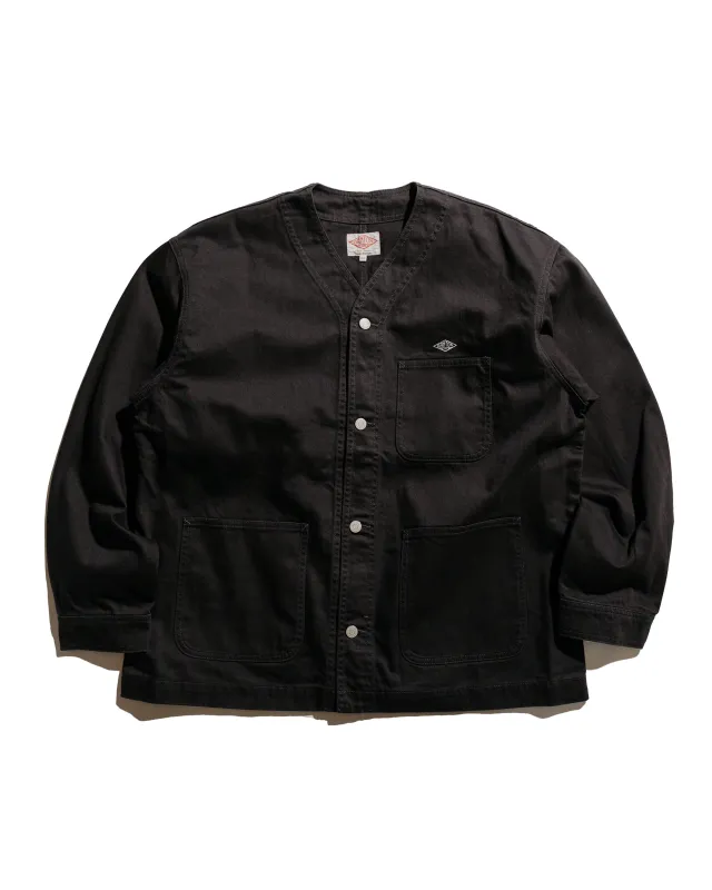 Danton Katsuragi Collarless Jacket Charcoal Black made by Danton