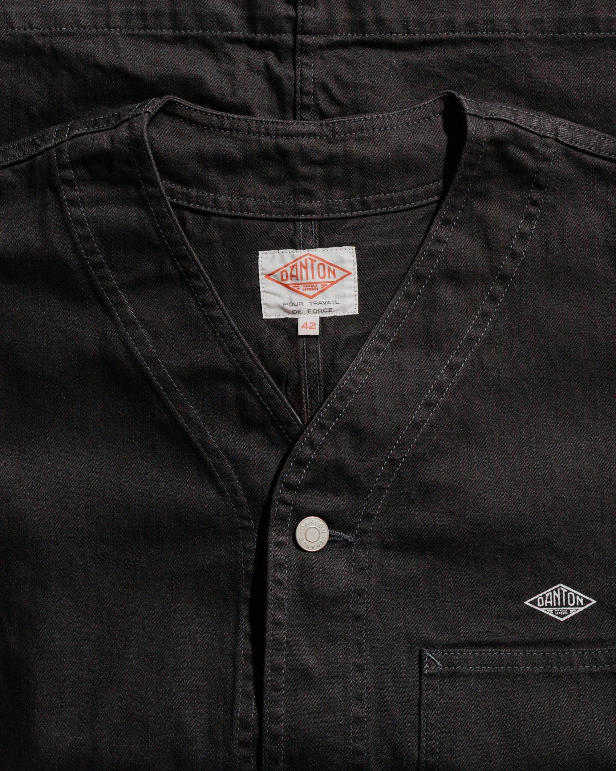 Danton Katsuragi Collarless Jacket Charcoal Black sold by Lost & Found product image thumbnail 5