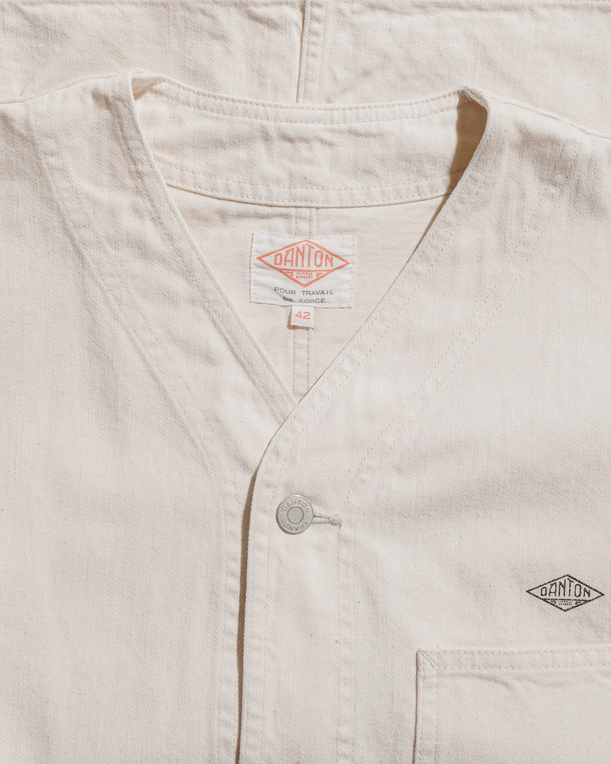 Danton Katsuragi Collarless Jacket Ecru sold by Lost & Found product image thumbnail 5