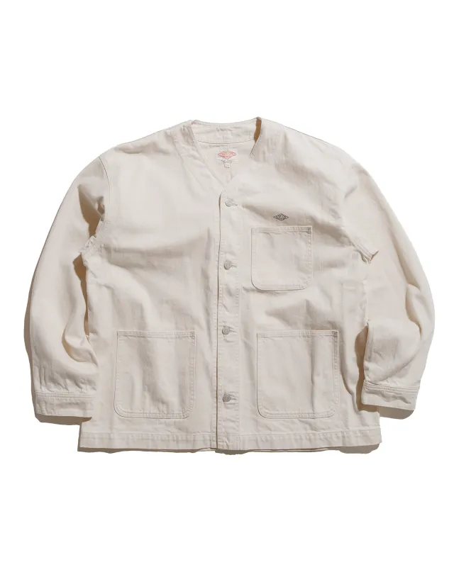 Danton Katsuragi Collarless Jacket Ecru made by Danton