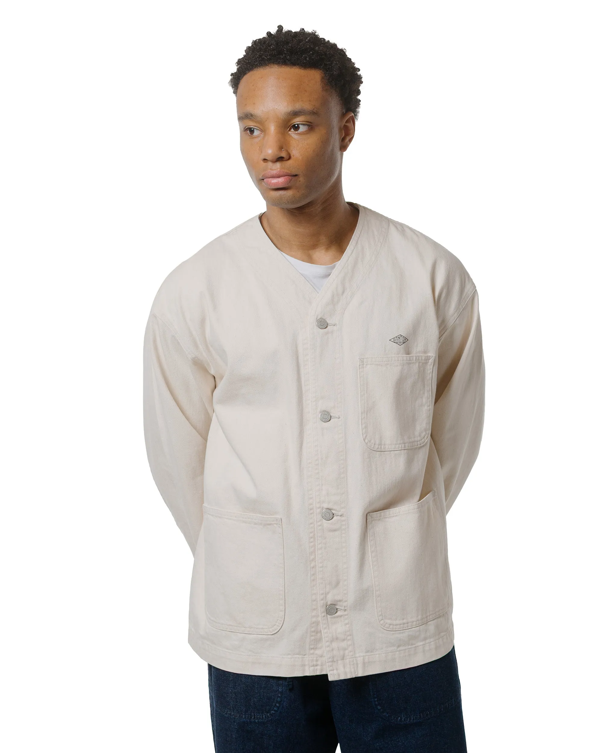 Danton Katsuragi Collarless Jacket Ecru sold by Lost & Found product image thumbnail 2