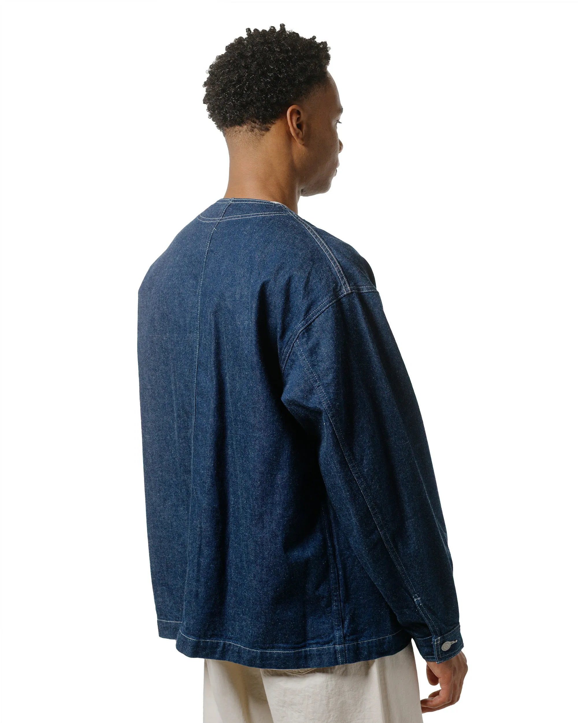 Danton 11oz Denim Collarless Jacket Indigo sold by Lost & Found product image thumbnail 3