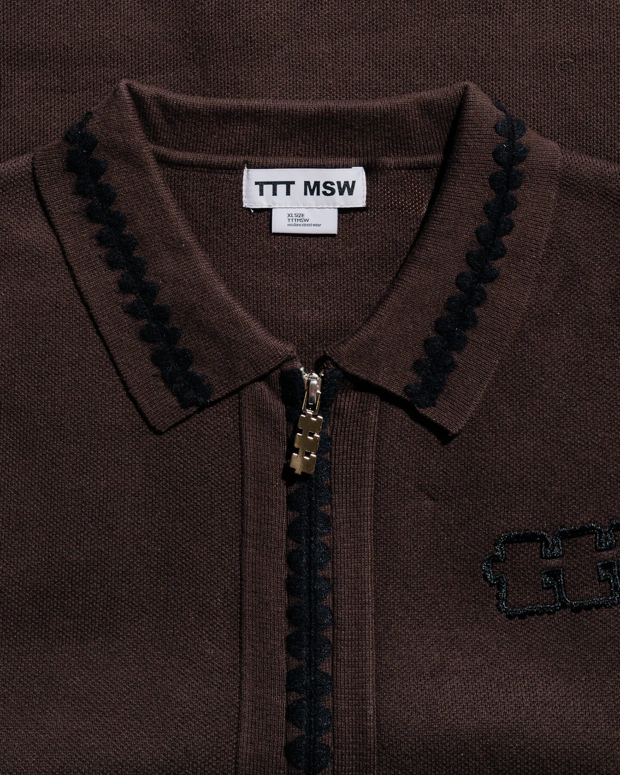 TTT MSW Knit Polo Cardigan Brown sold by Lost & Found product image thumbnail 5