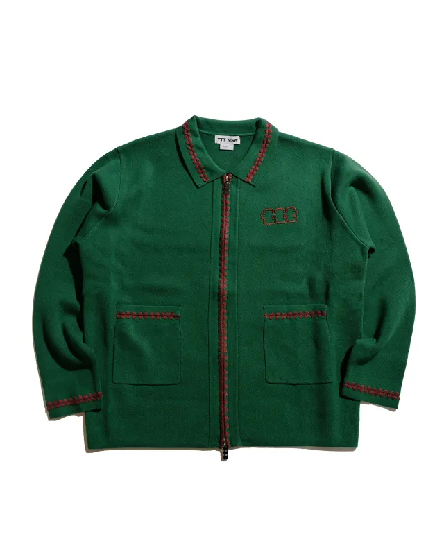 TTT MSW Knit Polo Cardigan Green sold by Lost & Found