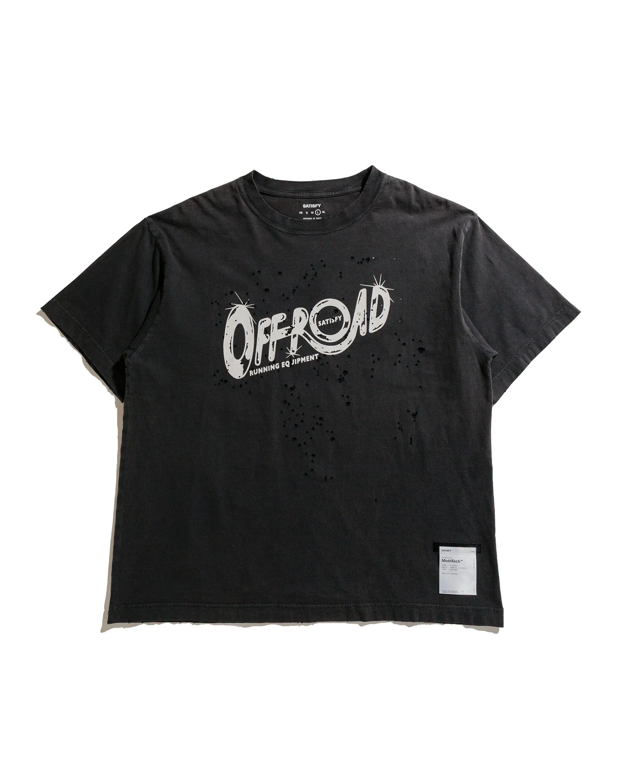 SATISFY MothTech T-Shirt Aged Black Offroad sold by Lost & Found