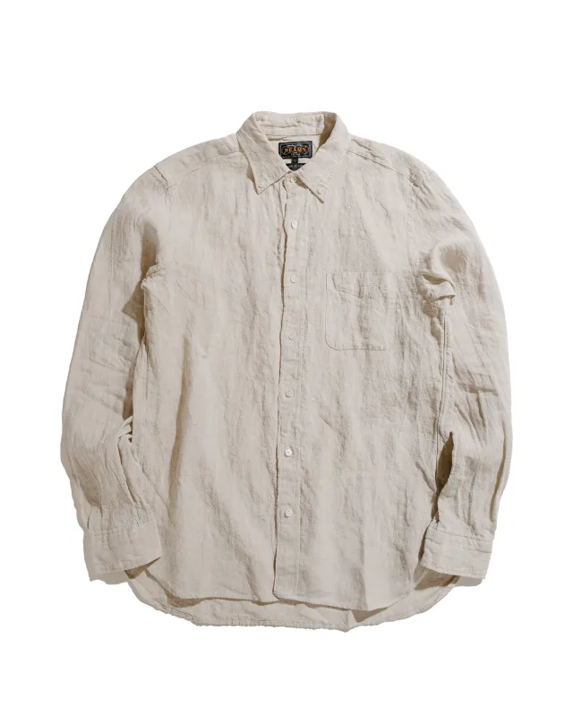 Beams Plus B.D. 1/40 Linen Chambray Natural sold by Lost & Found