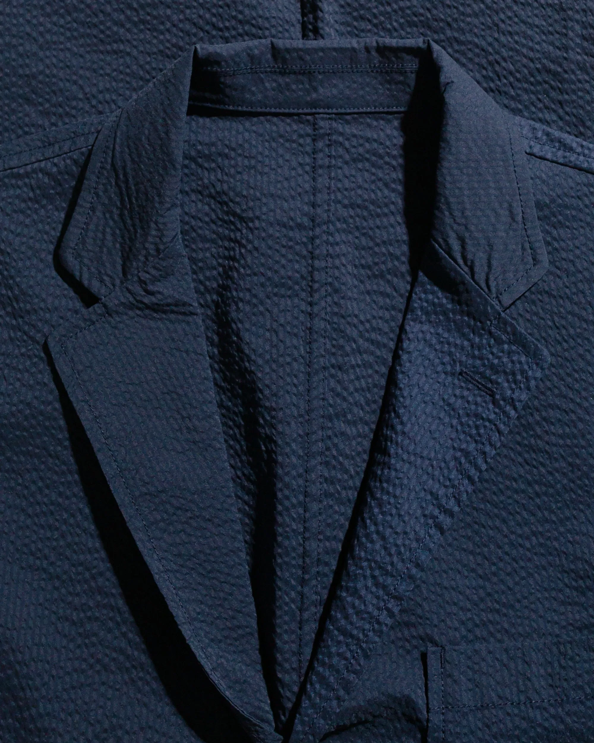Beams Plus 3B Shirt Jacket COOLMAX® Seersucker Navy sold by Lost & Found product image thumbnail 5