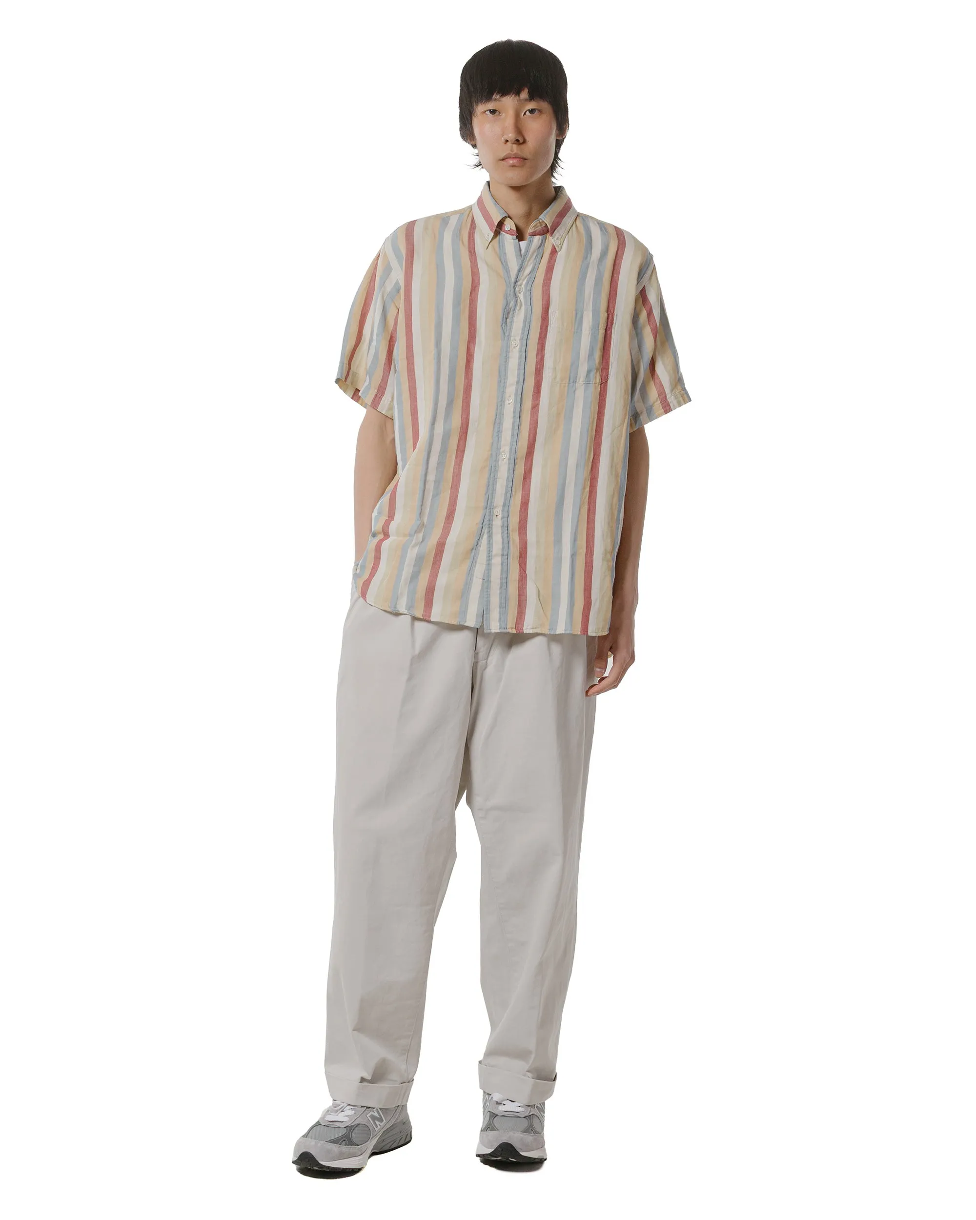 Beams Plus B.D. Classic-Fit Multi Stripe Double Gauze Beige sold by Lost & Found product image thumbnail 4