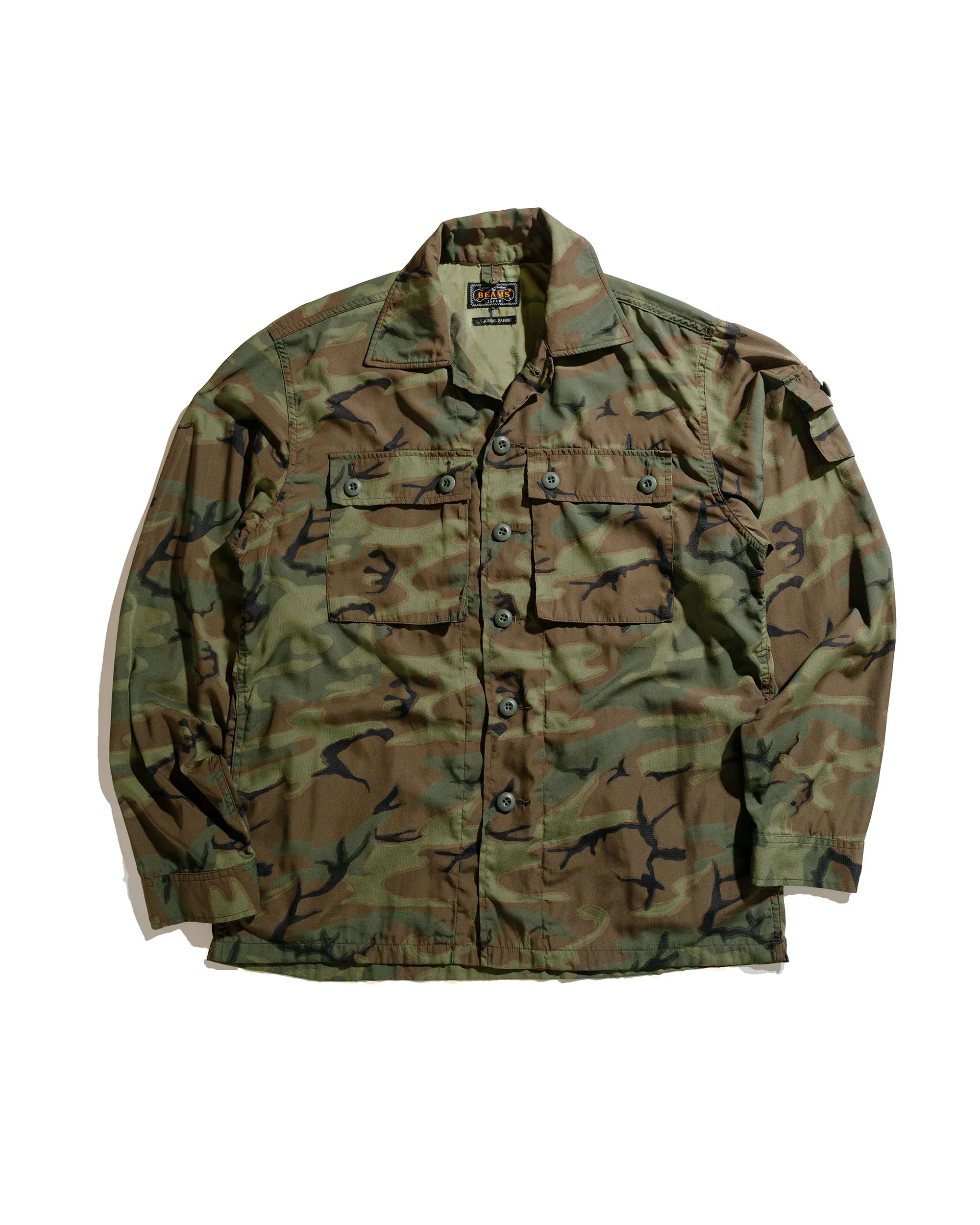 Beams Plus MIL-SHT Mesh Camo Jacquard Mapping Print sold by Lost & Found
