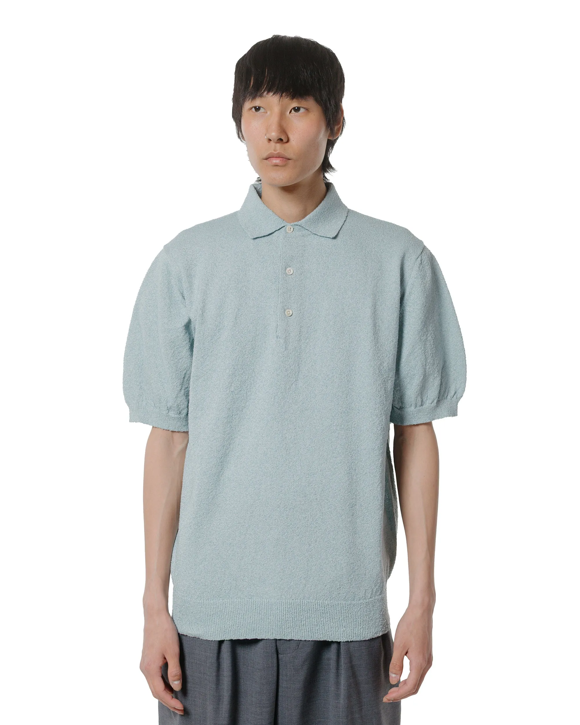 Beams Plus Knit Polo Boucle Sax sold by Lost & Found product image thumbnail 2