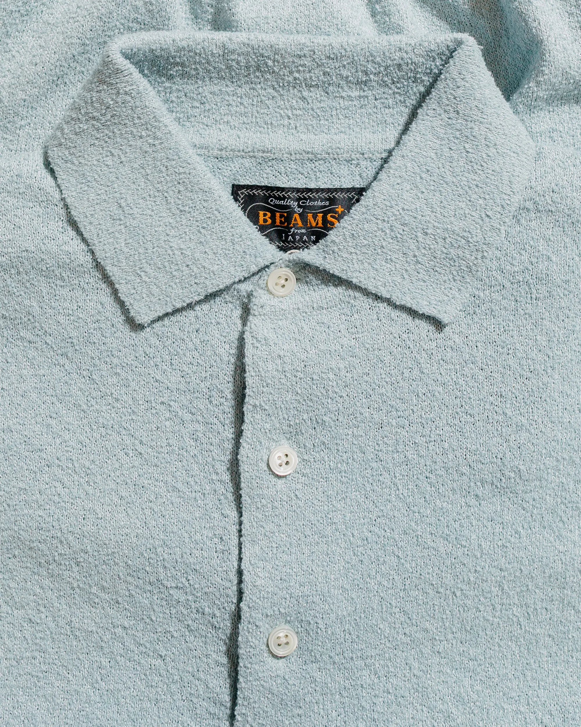 Beams Plus Knit Polo Boucle Sax sold by Lost & Found product image thumbnail 5