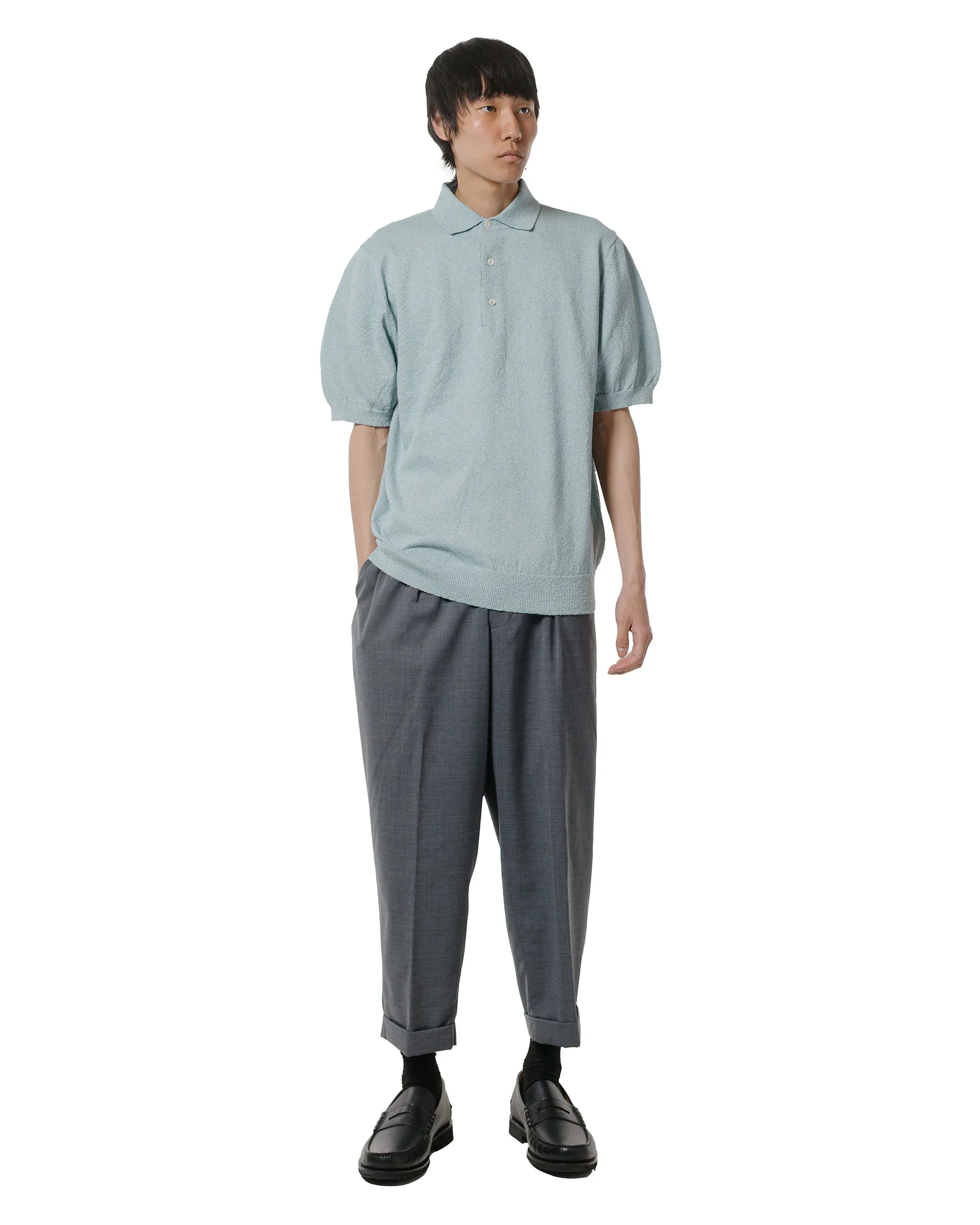 Beams Plus Knit Polo Boucle Sax sold by Lost & Found product image thumbnail 4