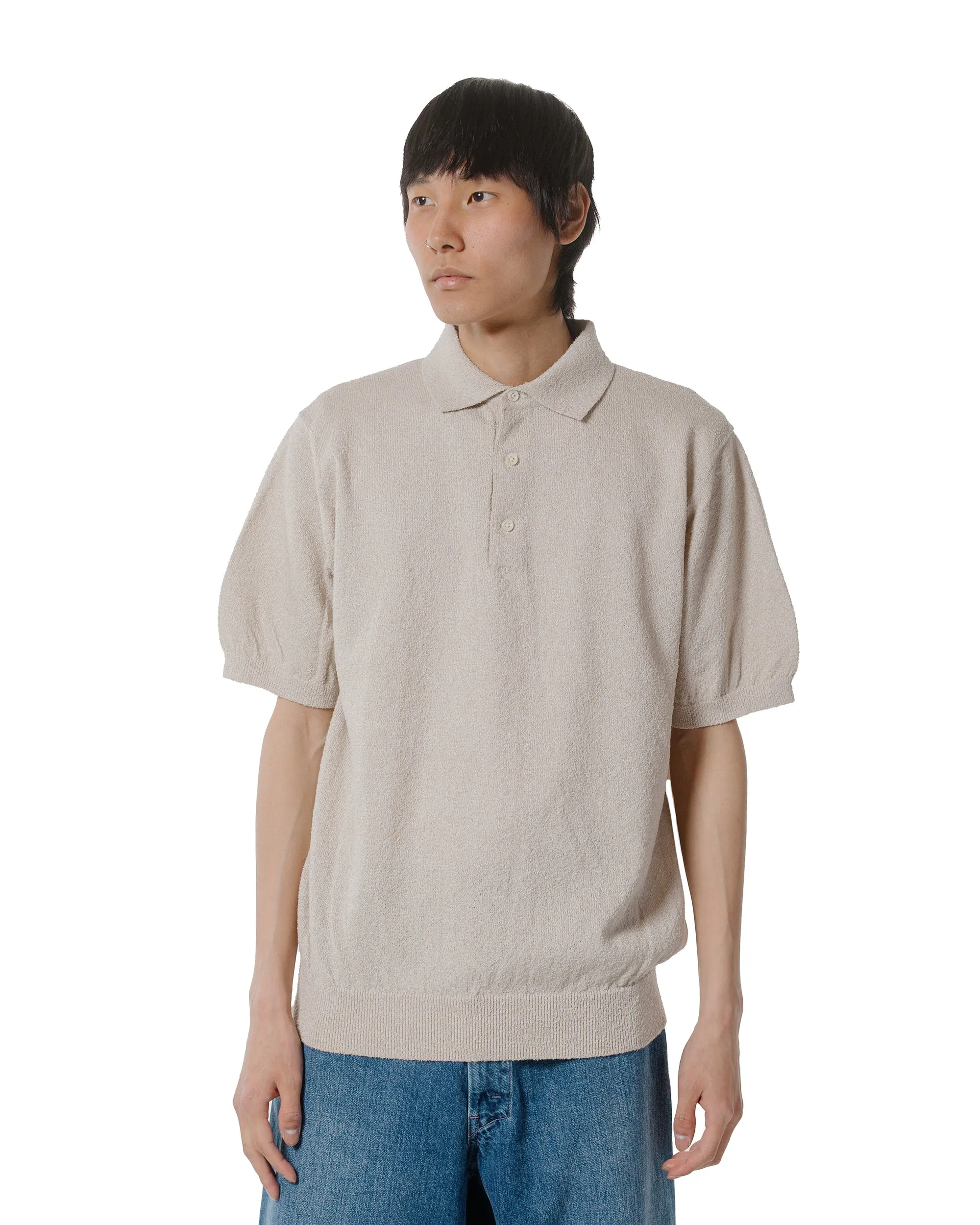 Beams Plus Knit Polo Boucle Beige sold by Lost & Found product image thumbnail 2