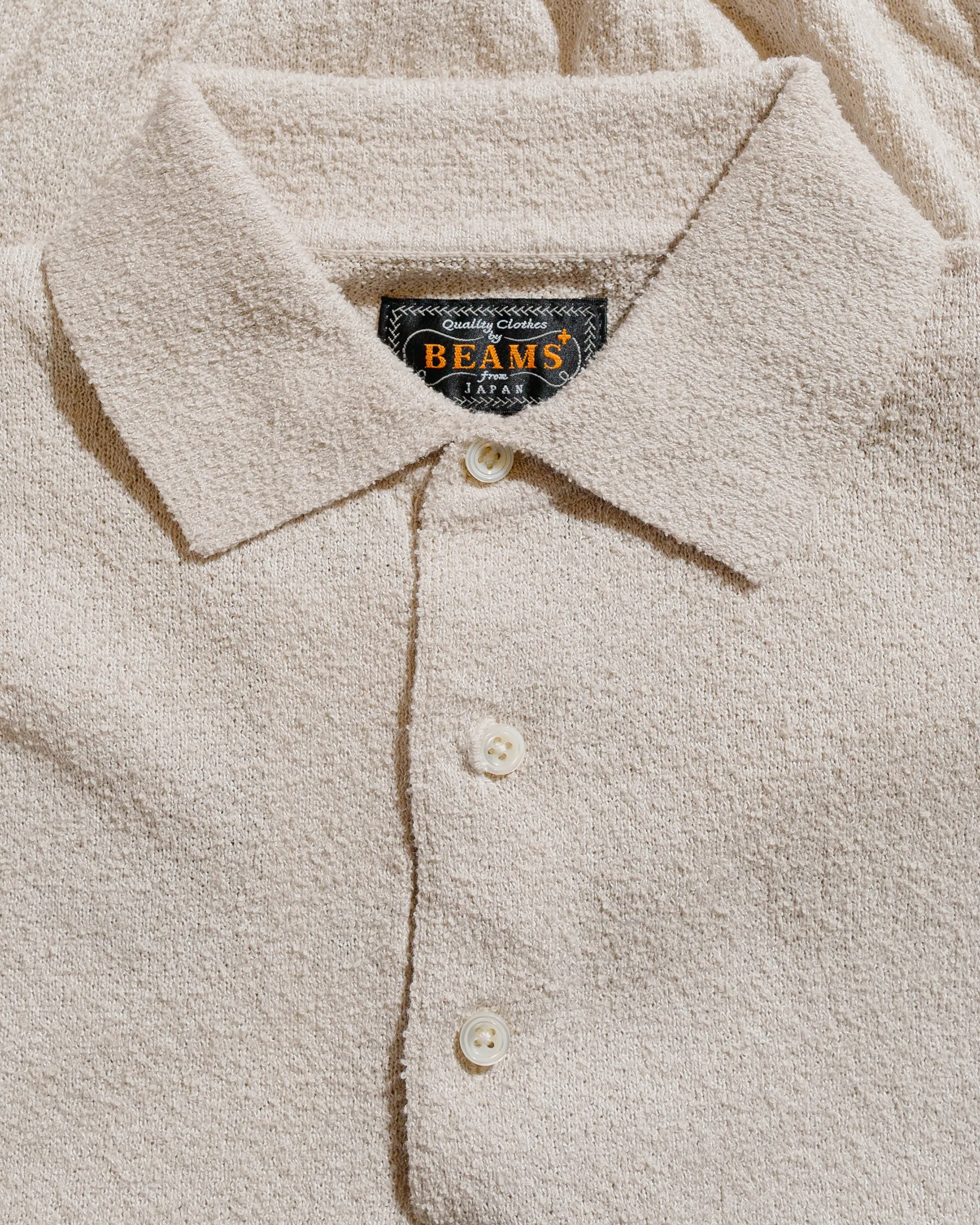 Beams Plus Knit Polo Boucle Beige sold by Lost & Found product image thumbnail 5