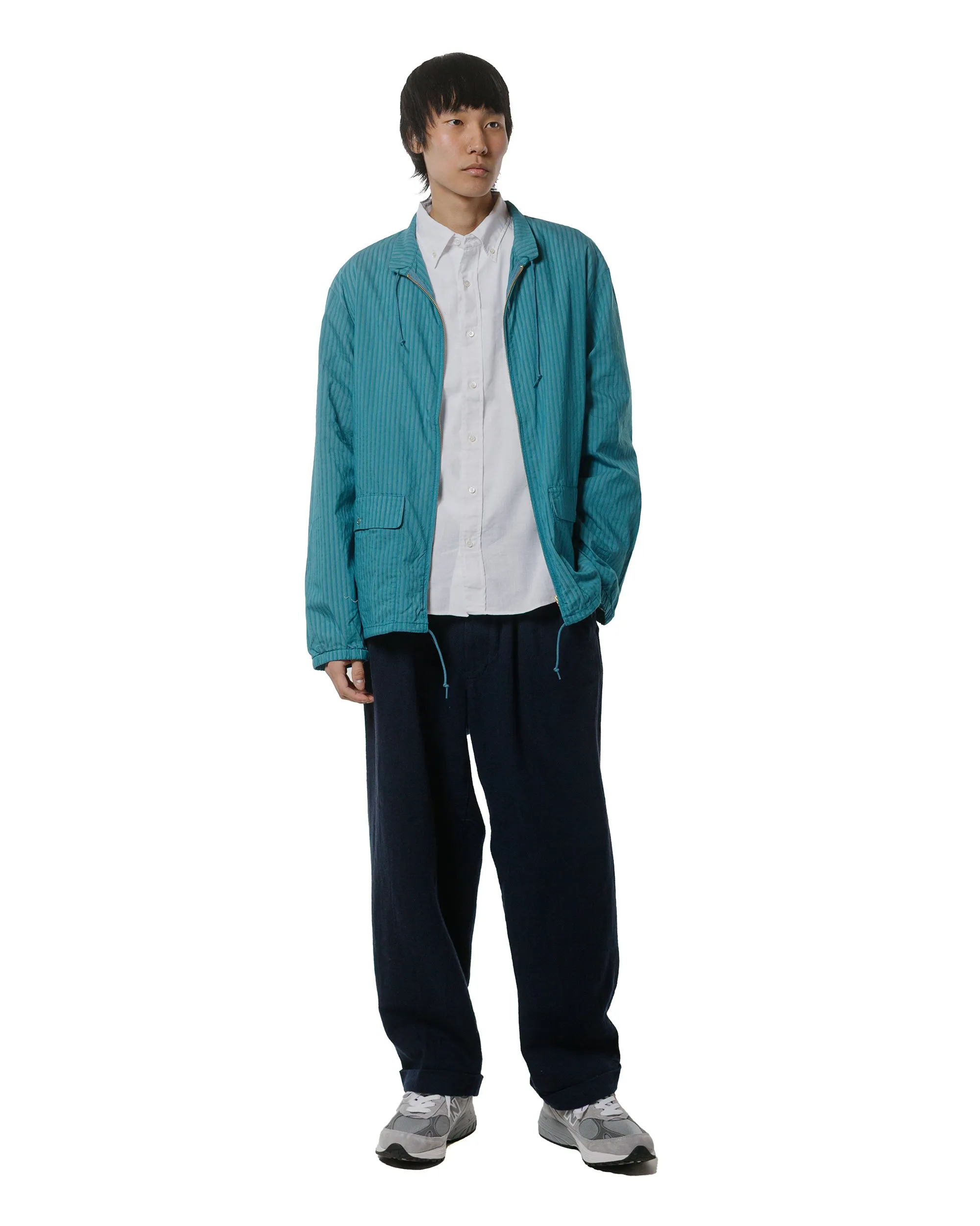 Beams Plus 2Pleats Relax Trousers Linen Cotton Navy sold by Lost & Found product image thumbnail 4