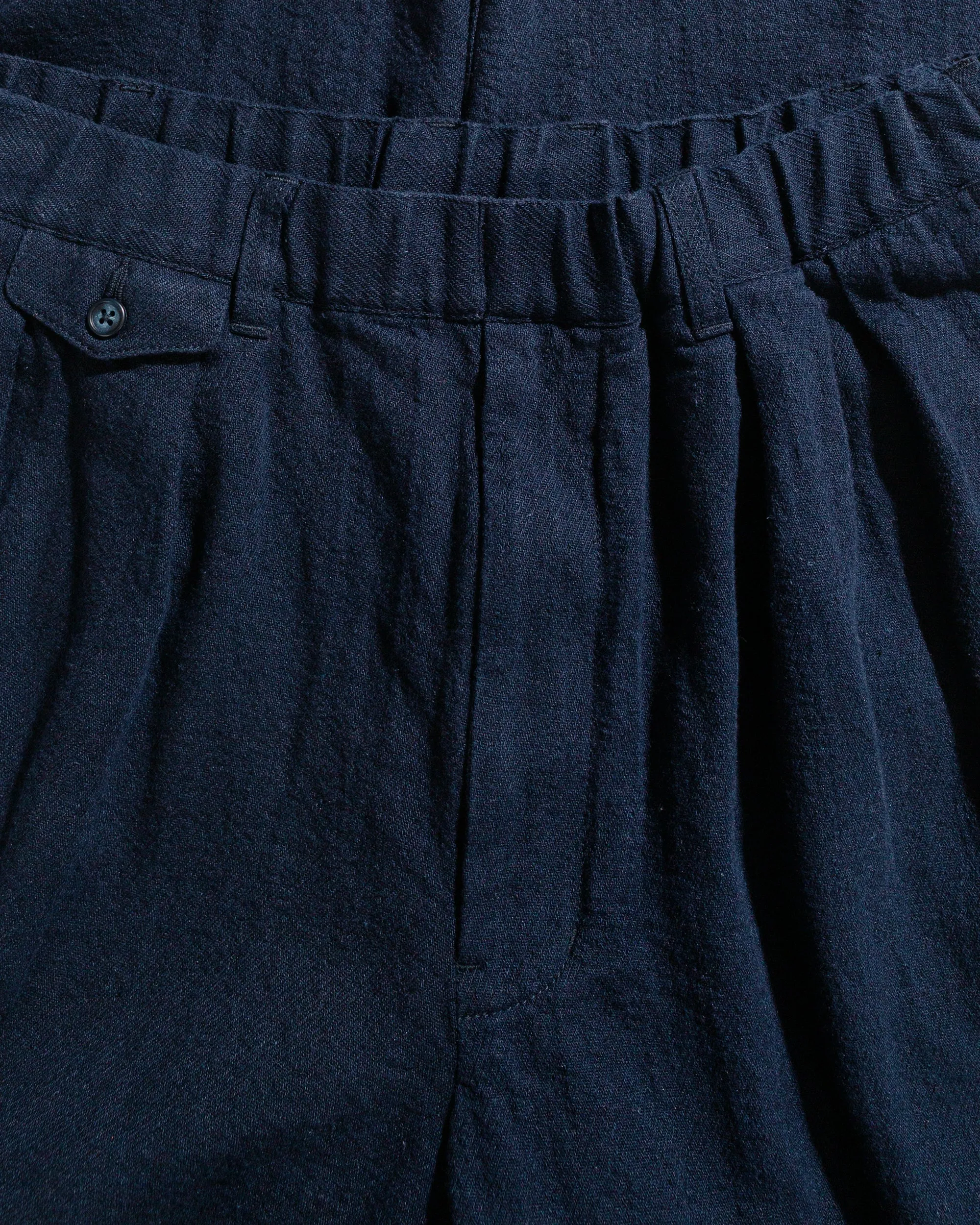 Beams Plus 2Pleats Relax Trousers Linen Cotton Navy sold by Lost & Found product image thumbnail 5