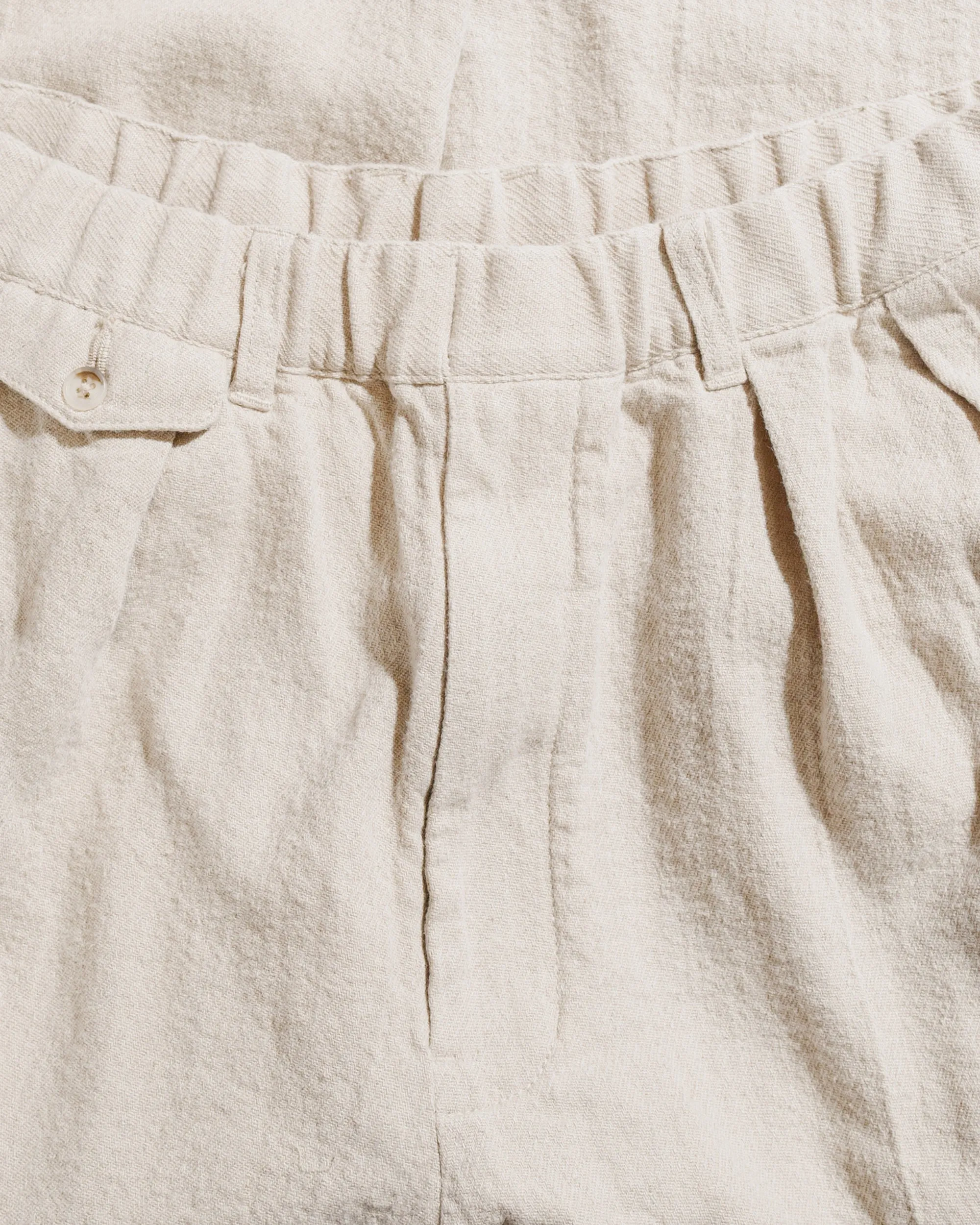 Beams Plus 2Pleats Relax Trousers Linen Cotton Natural sold by Lost & Found product image thumbnail 5