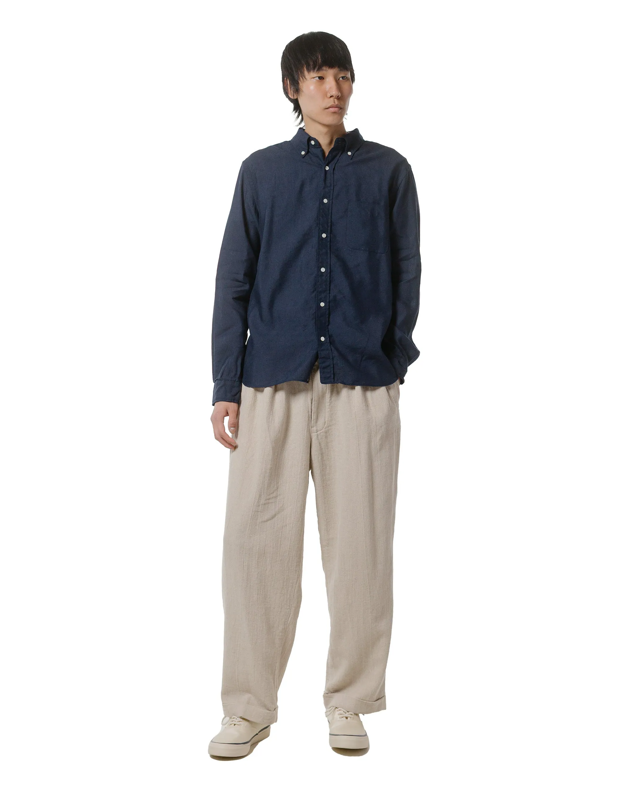 Beams Plus 2Pleats Relax Trousers Linen Cotton Natural sold by Lost & Found product image thumbnail 4