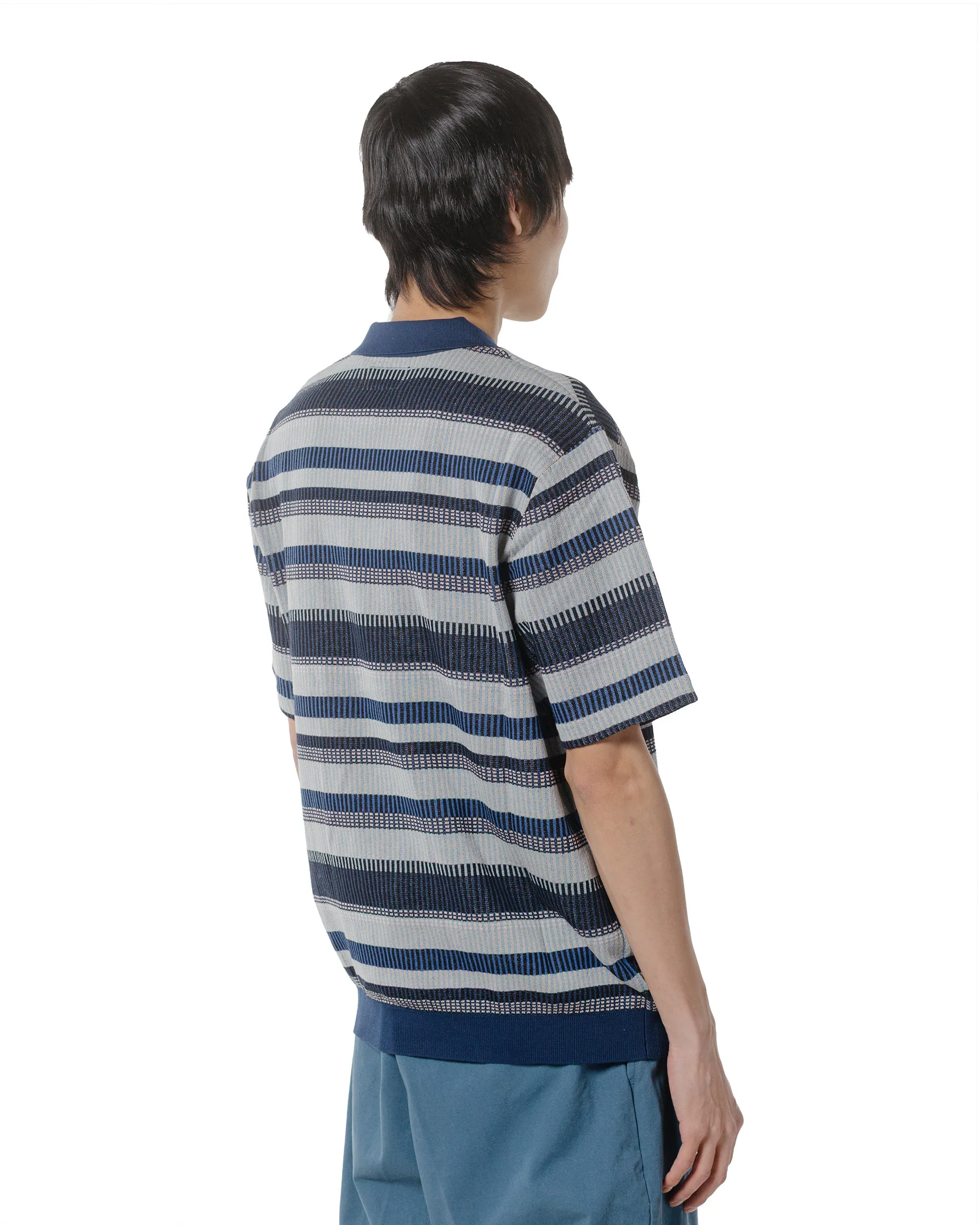 Beams Plus Half Zip Knit Polo Navy sold by Lost & Found product image thumbnail 3