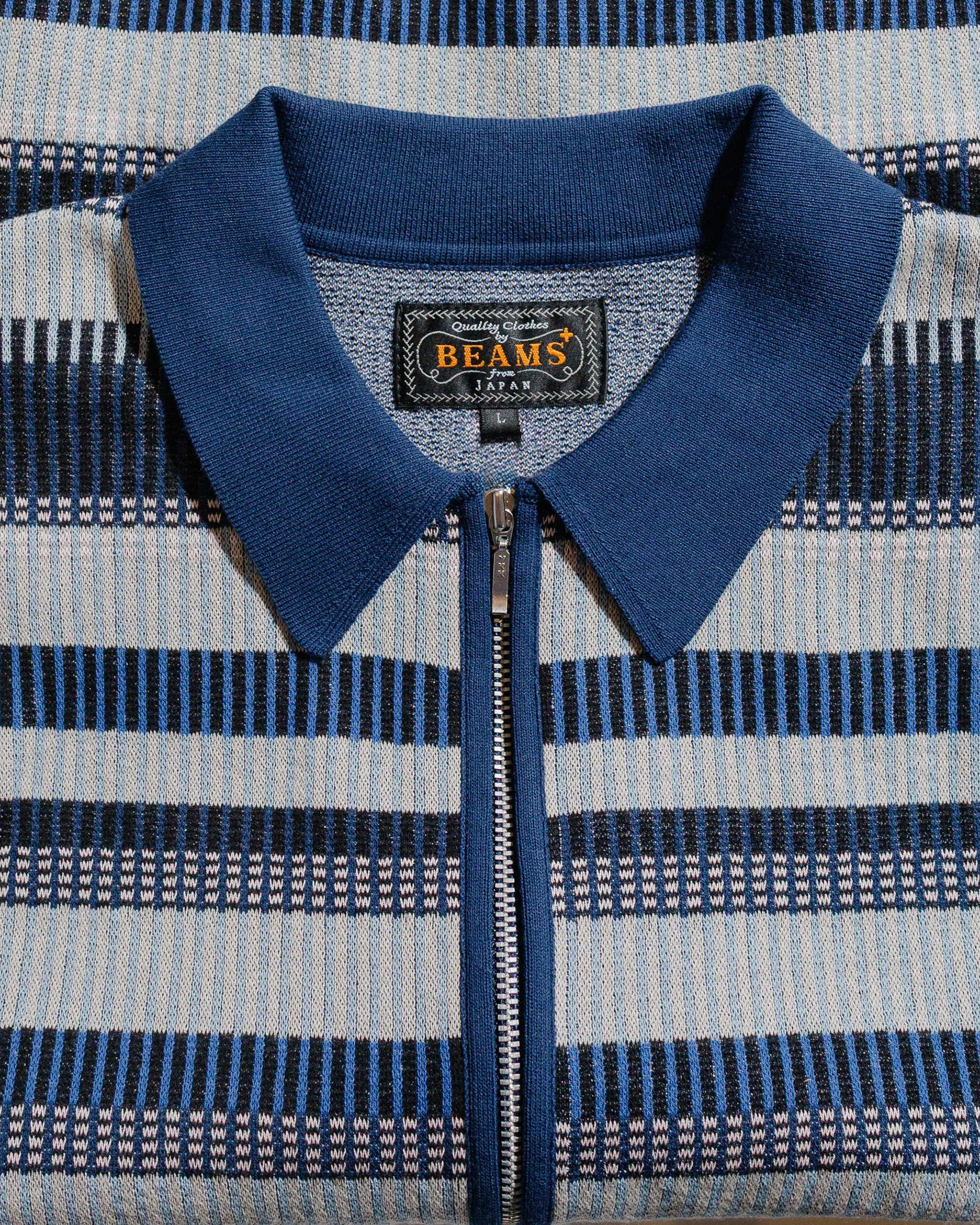 Beams Plus Half Zip Knit Polo Navy sold by Lost & Found product image thumbnail 5