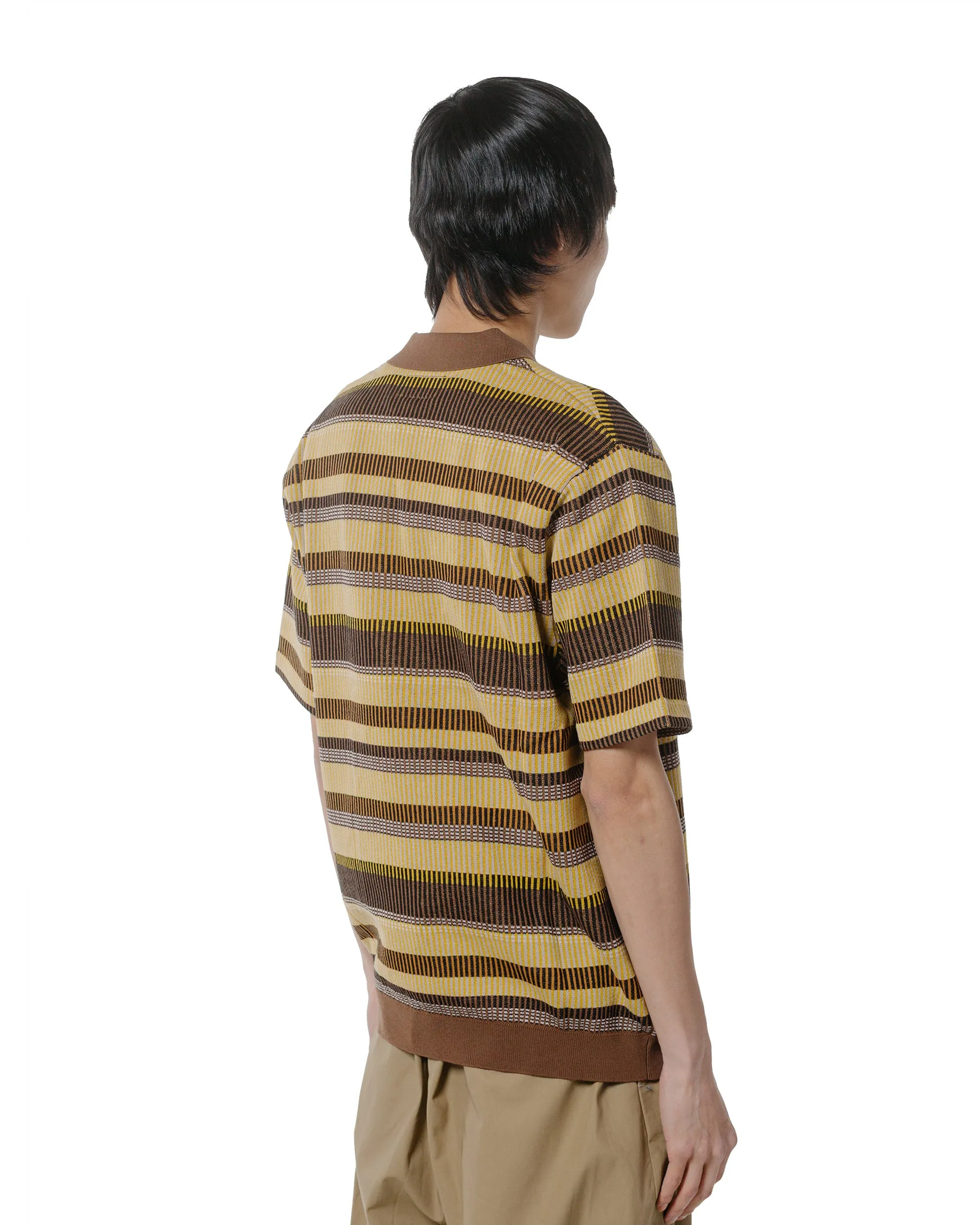 Beams Plus Half Zip Knit Polo Brown sold by Lost & Found product image thumbnail 3