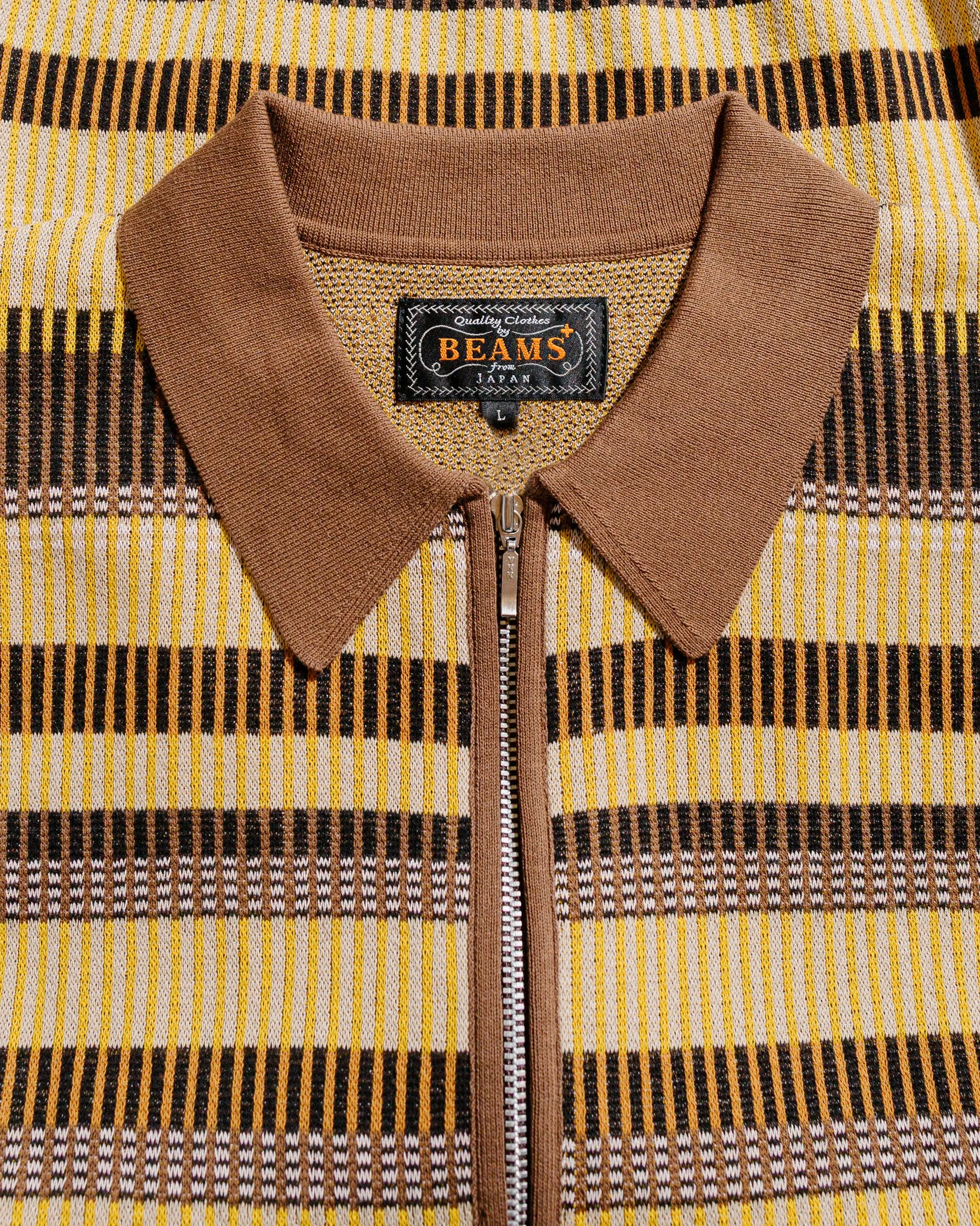 Beams Plus Half Zip Knit Polo Brown sold by Lost & Found product image thumbnail 5