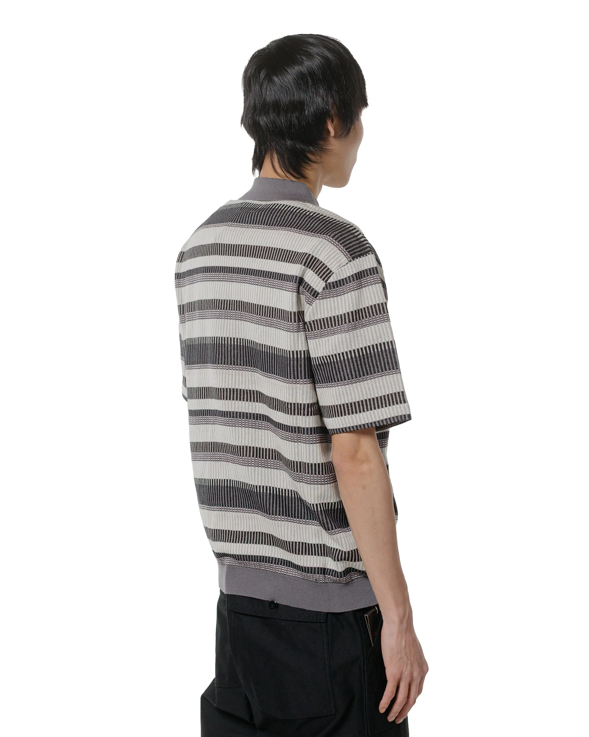 Beams Plus Half Zip Knit Polo Grey sold by Lost & Found product image thumbnail 3