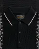 Beams Plus Knit Polo Mesh Stripe Black sold by Lost & Found