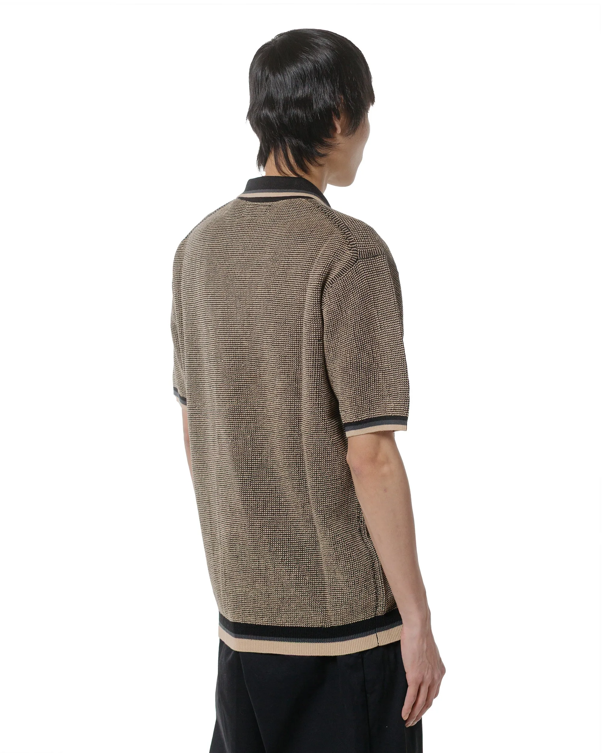 Beams Plus Zip Knit Polo Black sold by Lost & Found product image thumbnail 3