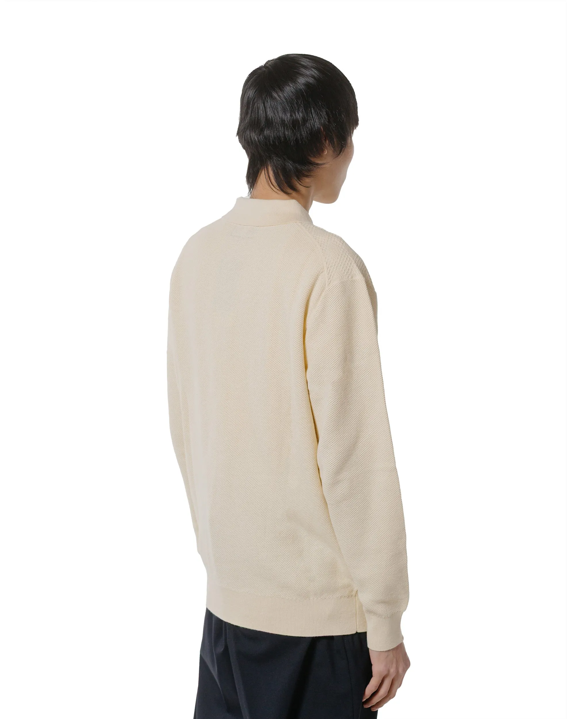 Beams Plus Knit Polo Diamond Pattern Off White sold by Lost & Found product image thumbnail 3
