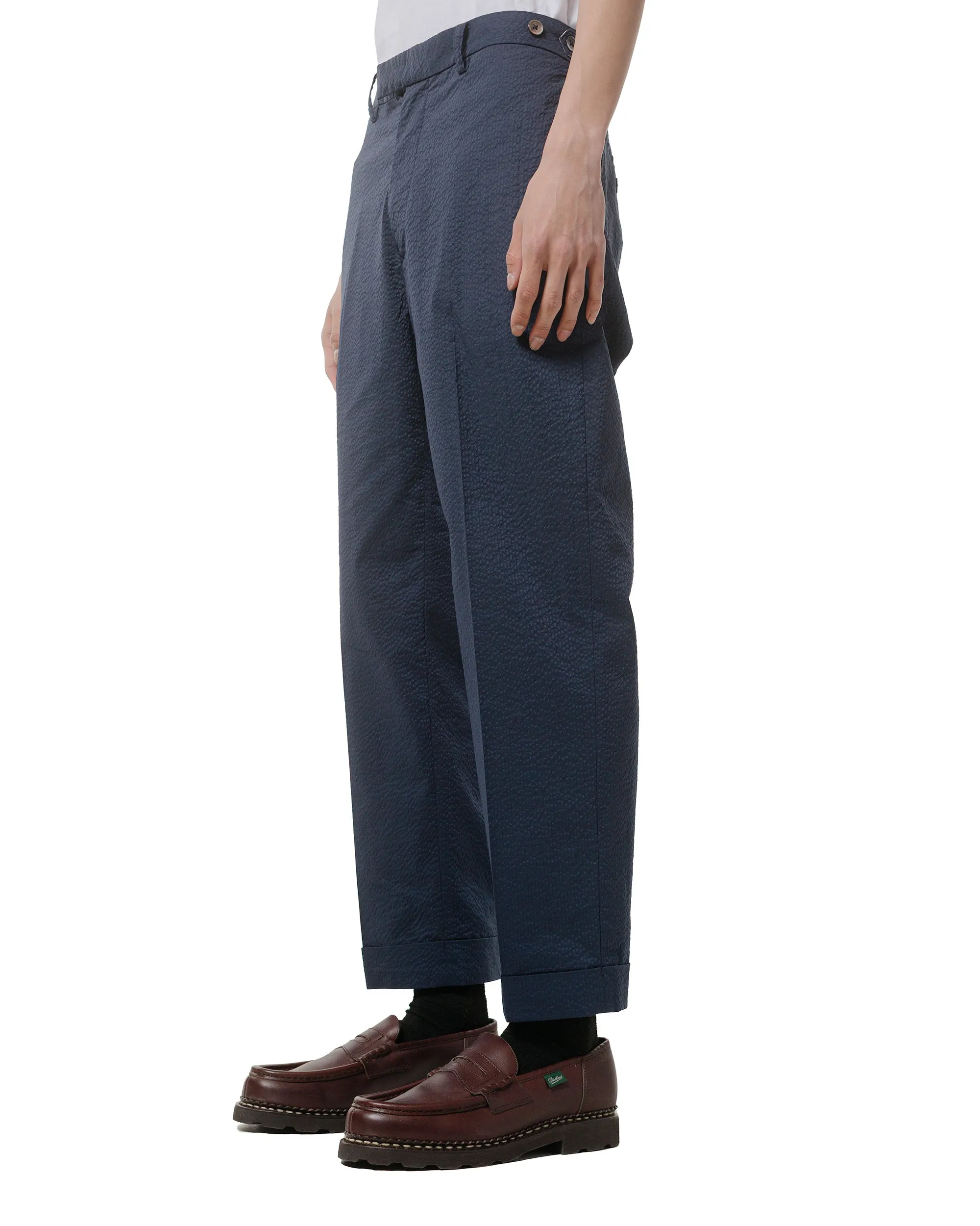 Beams Plus Ivy Trousers Ankle-Cut COOLMAX® Seersucker Navy sold by Lost & Found product image thumbnail 2