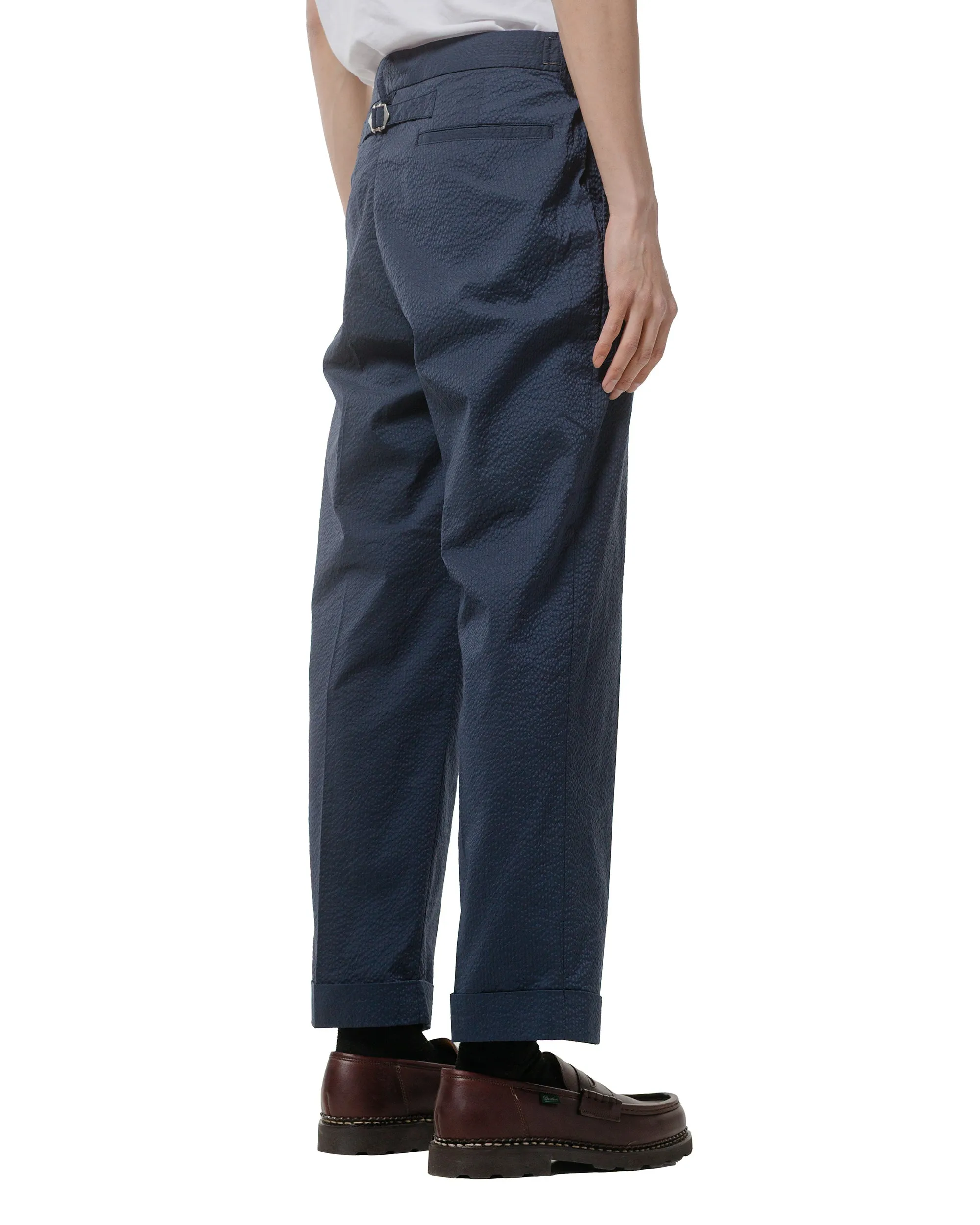 Beams Plus Ivy Trousers Ankle-Cut COOLMAX® Seersucker Navy sold by Lost & Found product image thumbnail 3