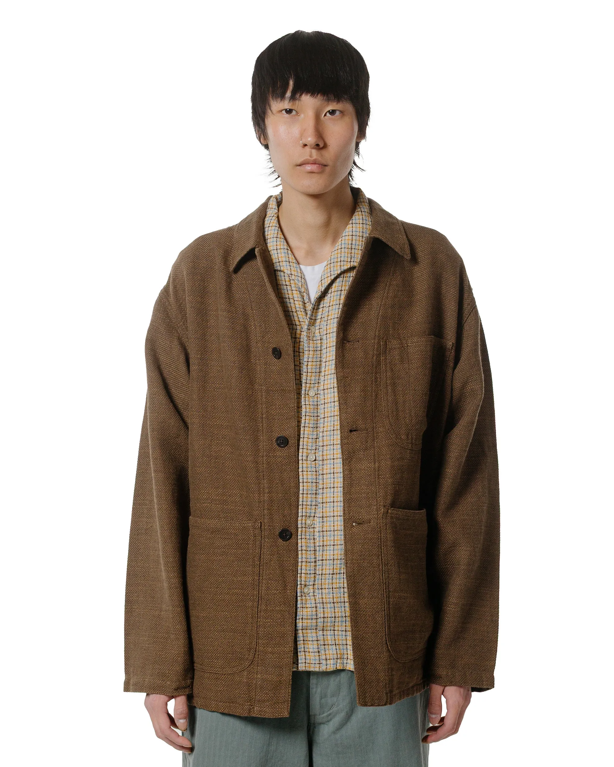 Beams Plus MIL Chore Jacket Cotton Linen Brown sold by Lost & Found product image thumbnail 2
