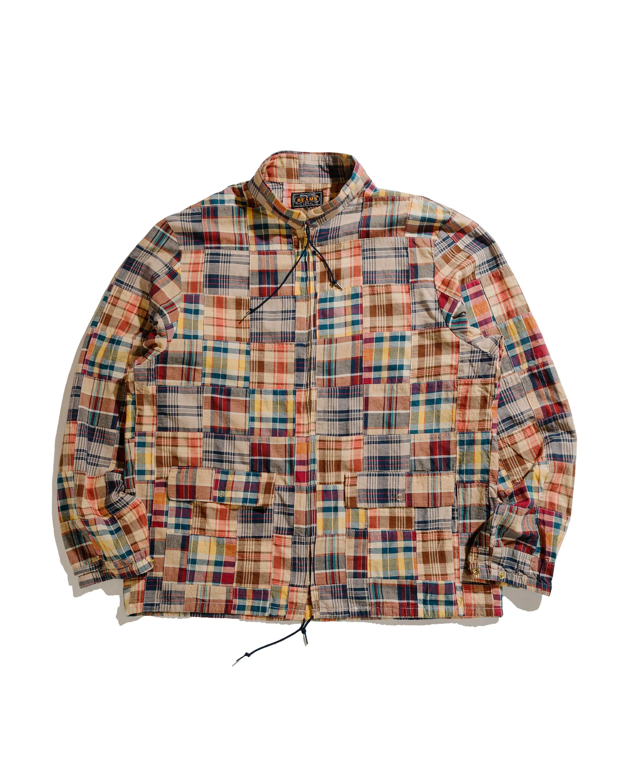 Beams Plus Swing Jacket Patchwork Madras Beige sold by Lost & Found