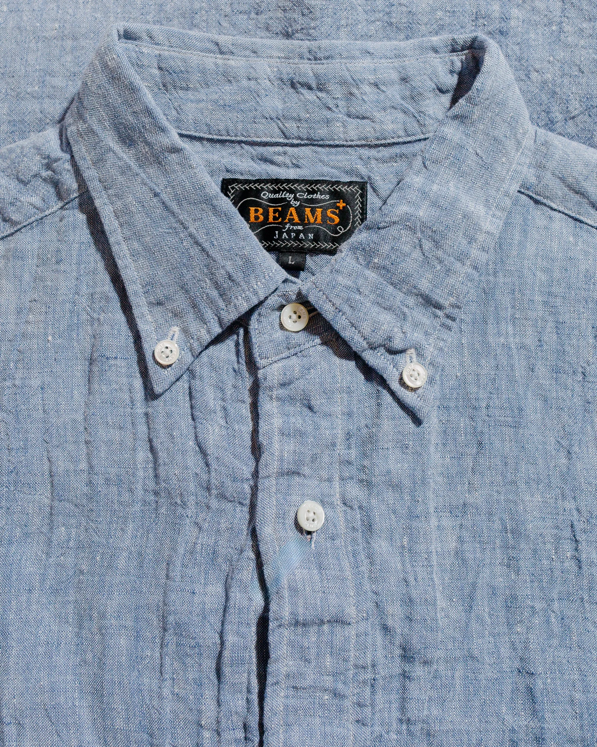 Beams Plus B.D. 1/40 Linen Chambray Blue sold by Lost & Found product image thumbnail 5