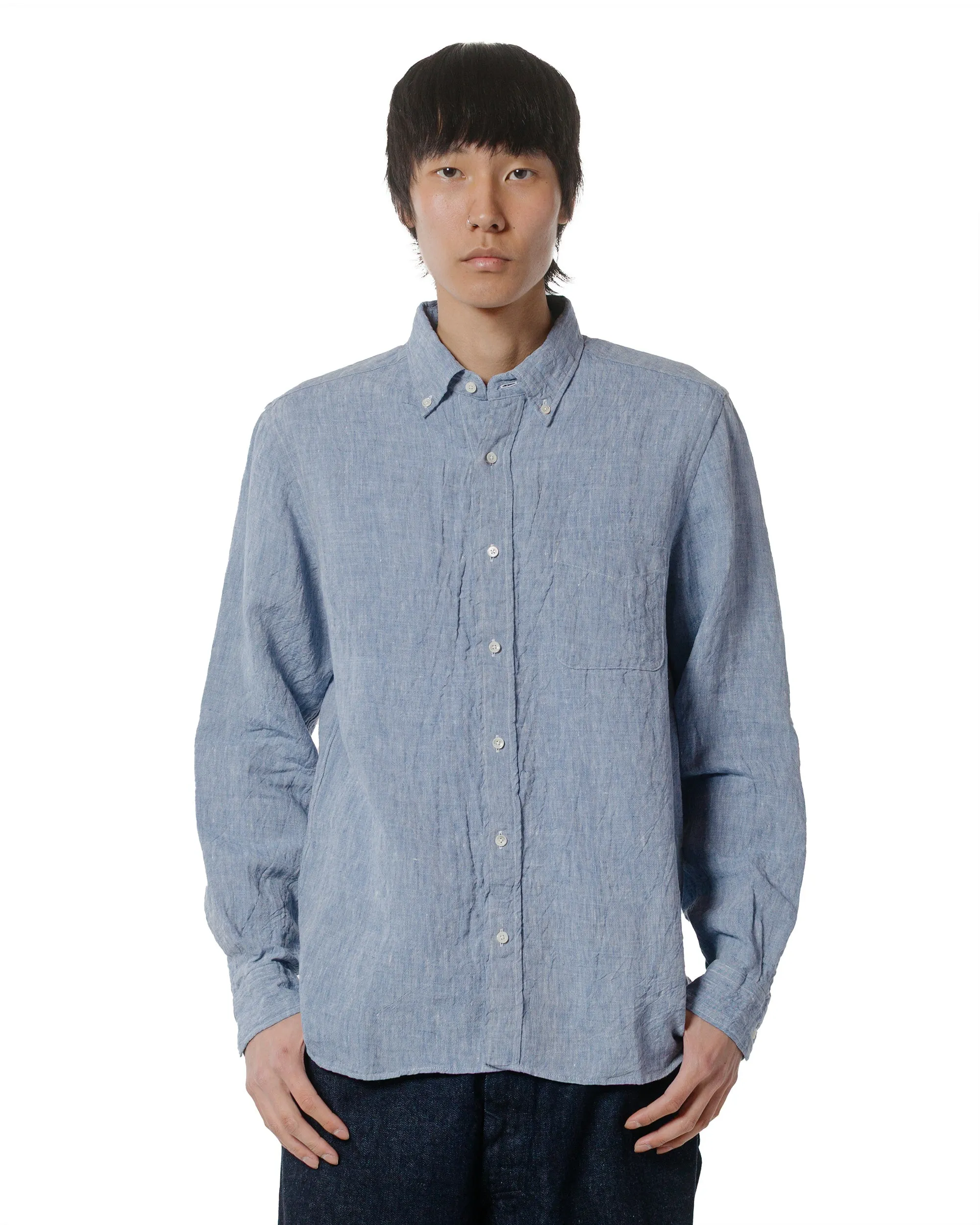 Beams Plus B.D. 1/40 Linen Chambray Blue sold by Lost & Found product image thumbnail 2
