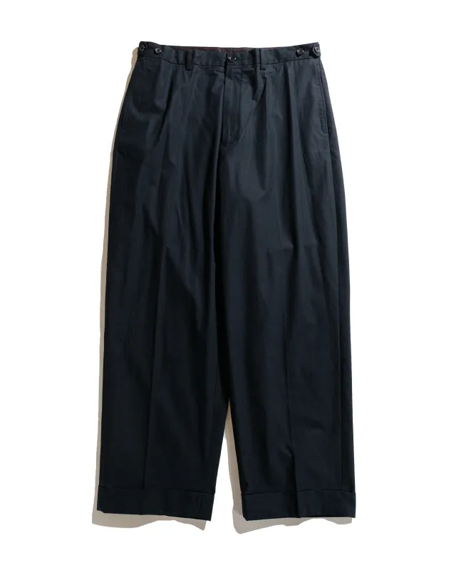 Beams Plus IVY Trousers Wide High Density Cotton Navy made by BEAMS PLUS